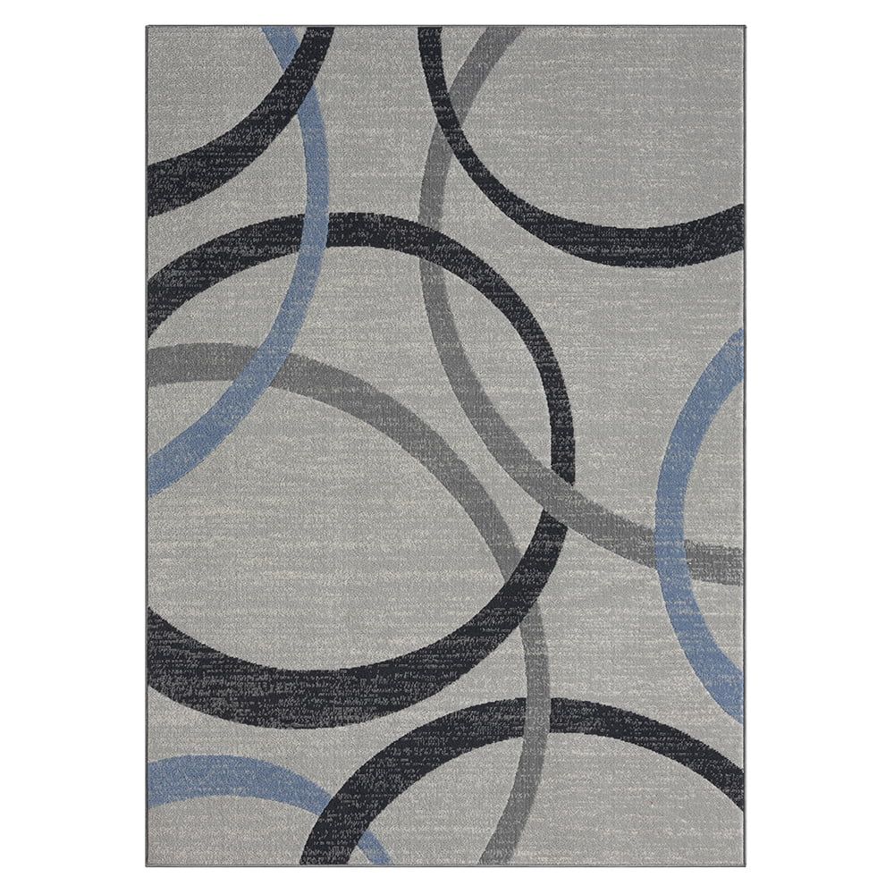 Riley Blue and Gray Geometric 8' x 10' Area Rug