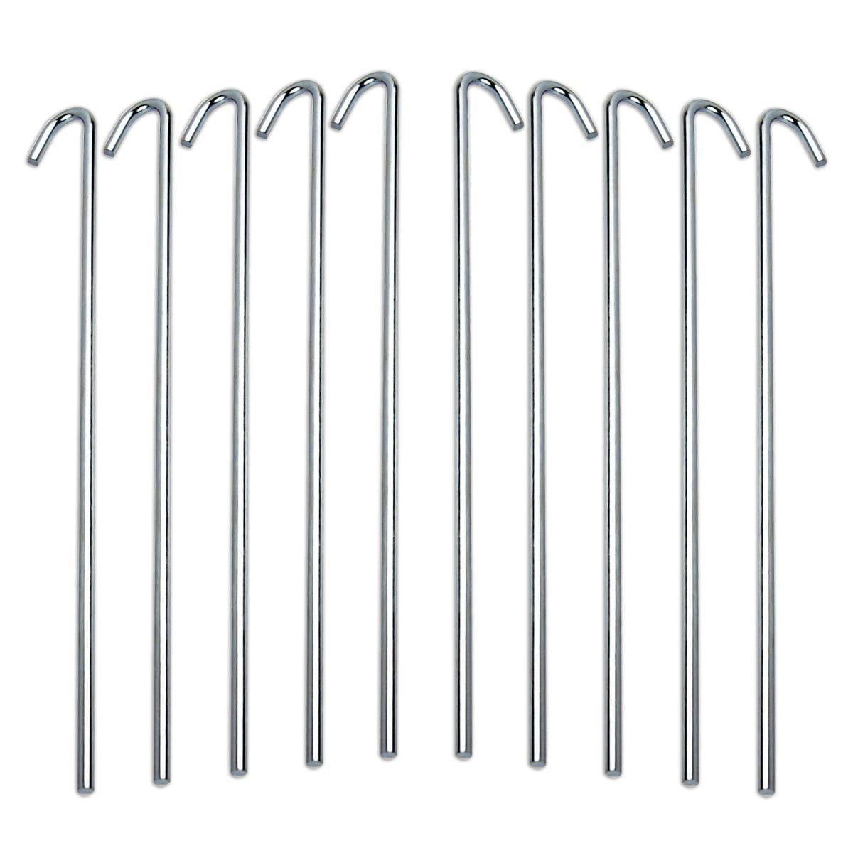 Heavy Duty Galvanized Steel Tent Garden Stakes, 9-Inch, Set of 10