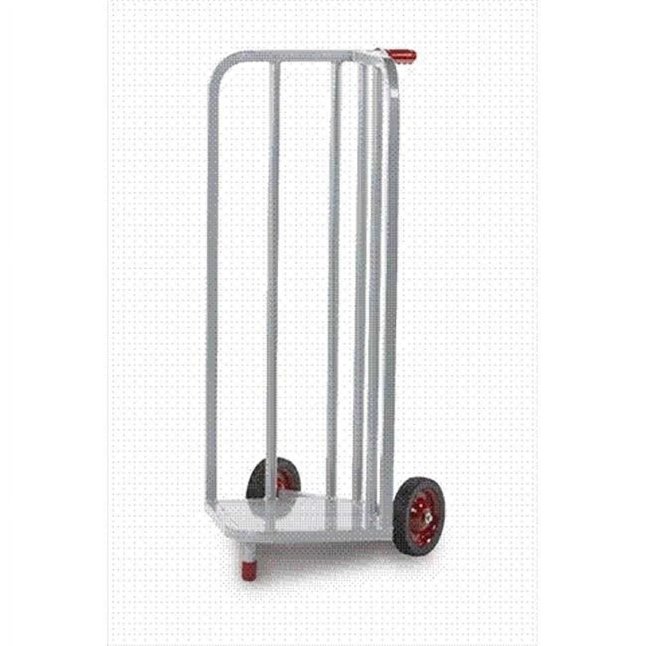 Gray Steel V-Shaped Book Cart with Rubber Wheels