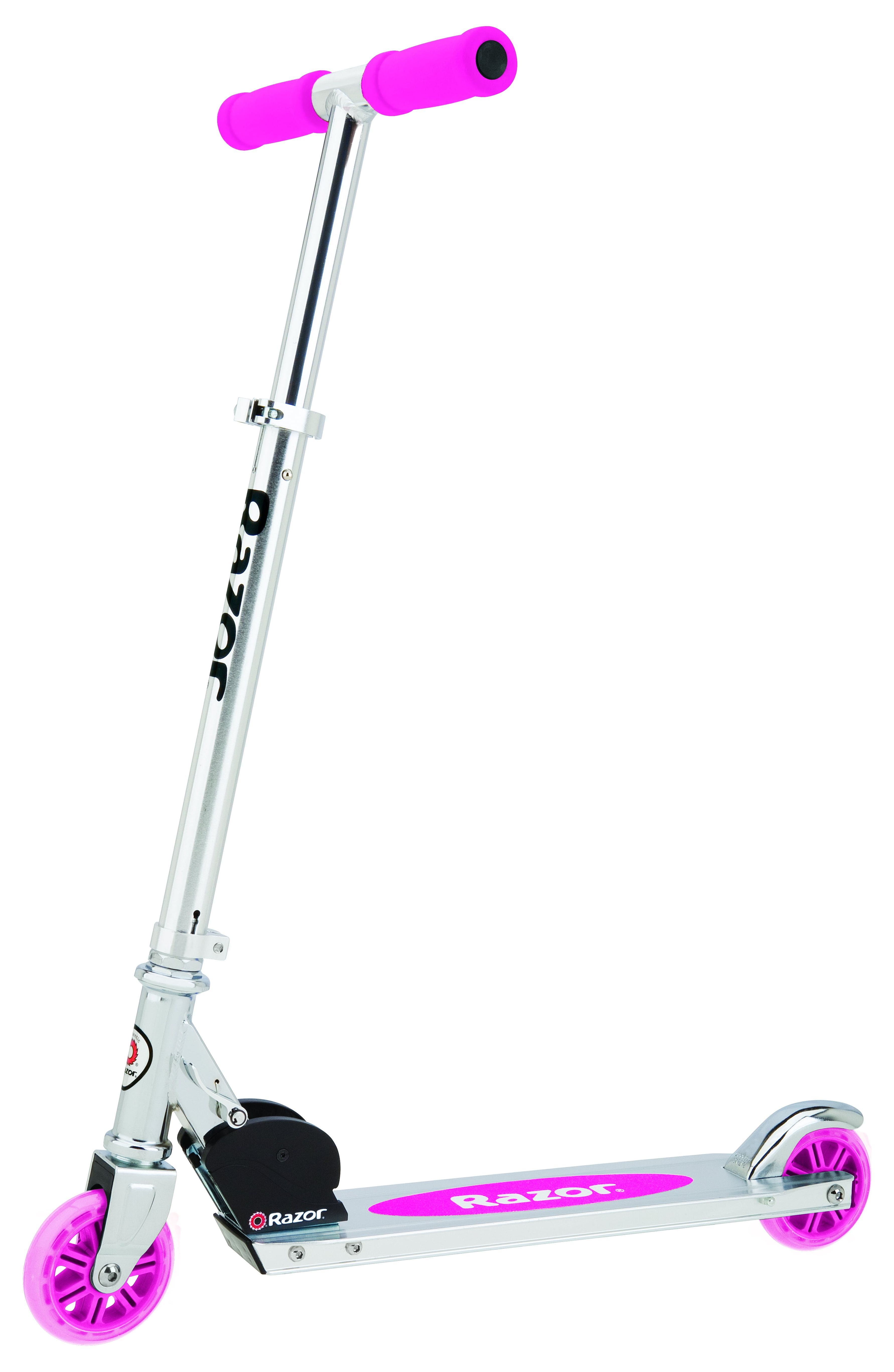 Pink Aluminum Foldable Kick Scooter with Adjustable Handlebar