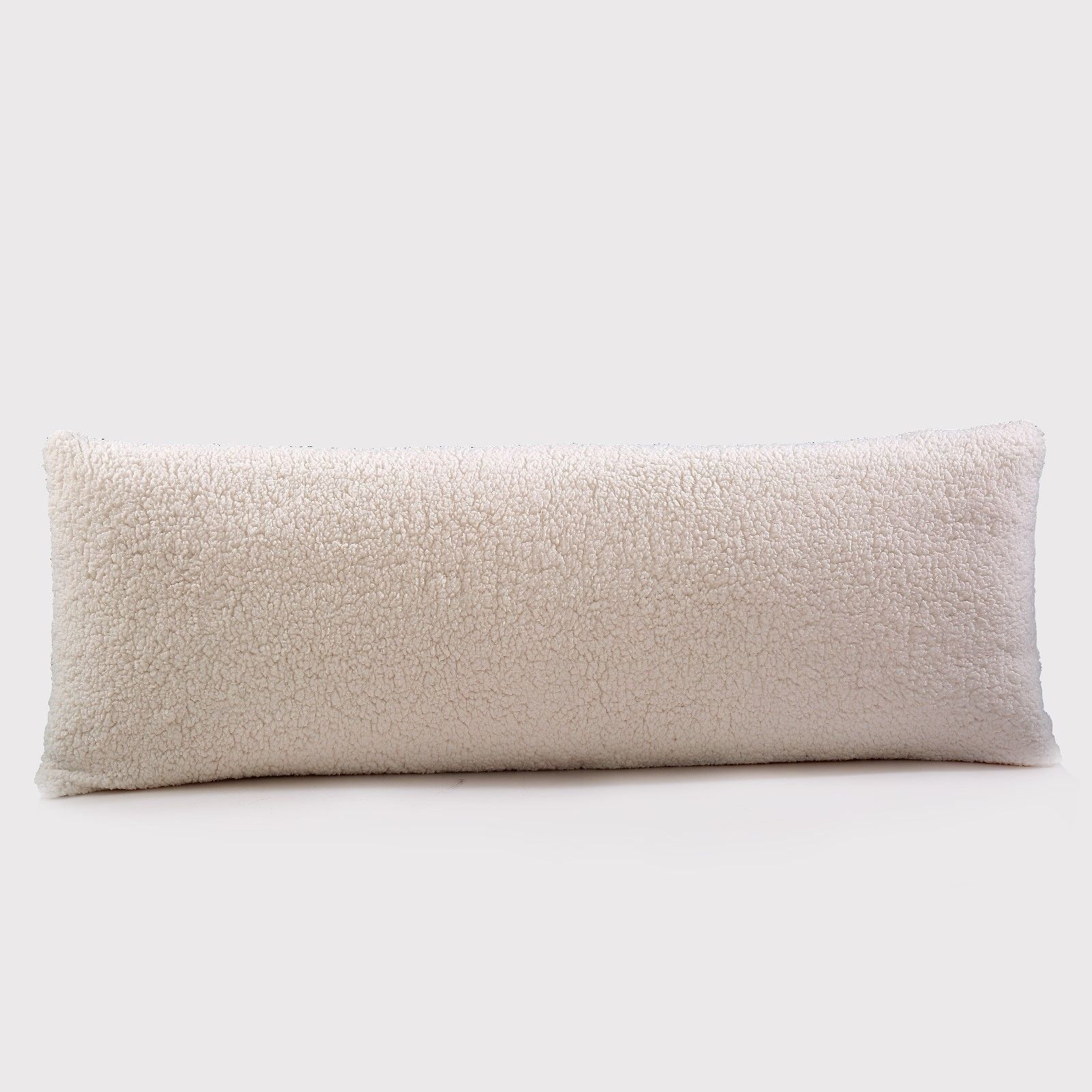 Cream Sherpa Polyester Body Pillowcase with Zipper Closure