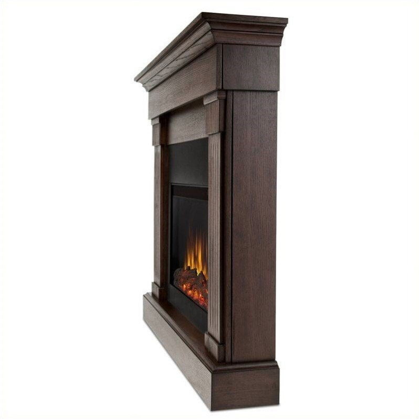 Chestnut Oak Electric Fireplace with Mantel and Remote Control