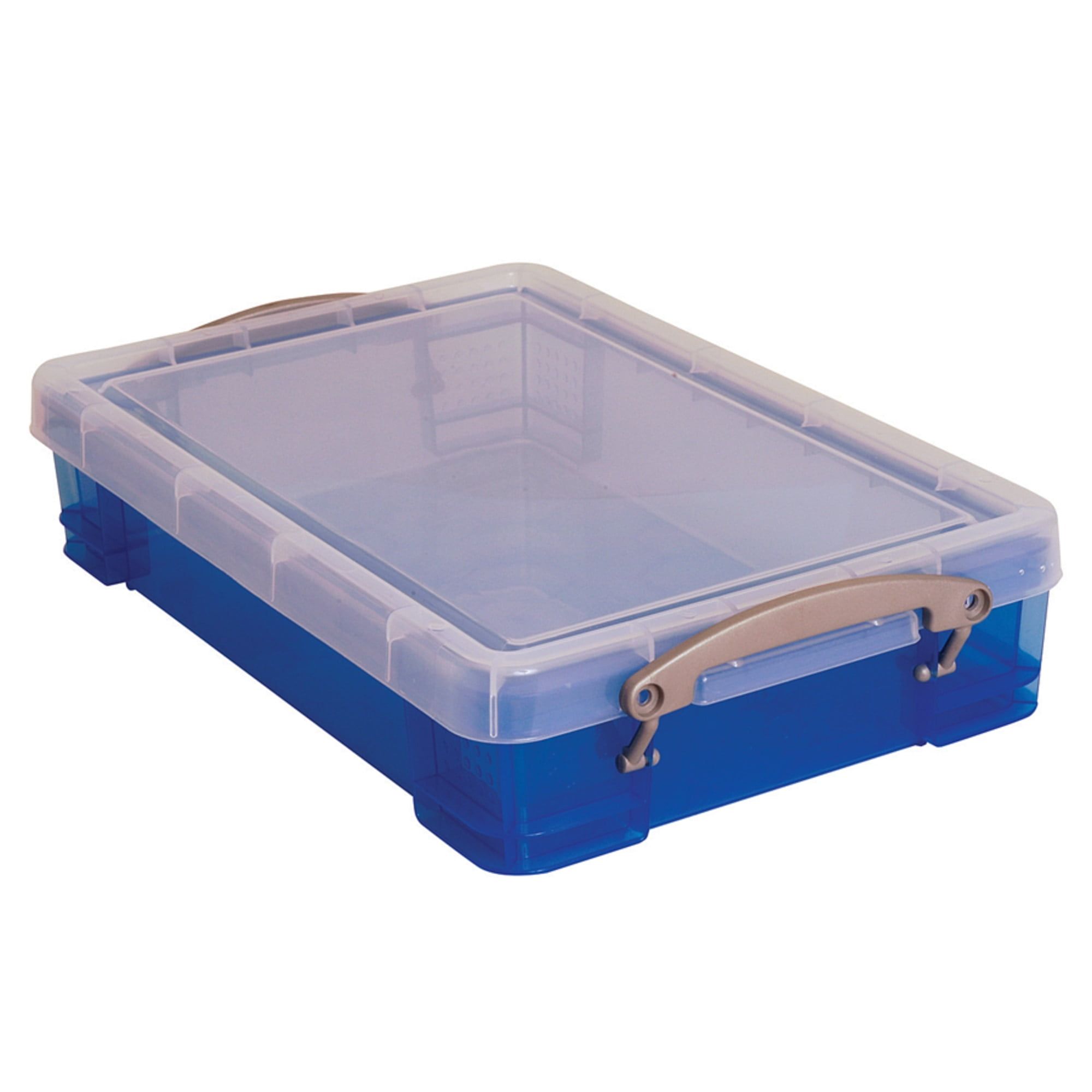 Transparent Blue 4L Stackable Lidded Storage Box