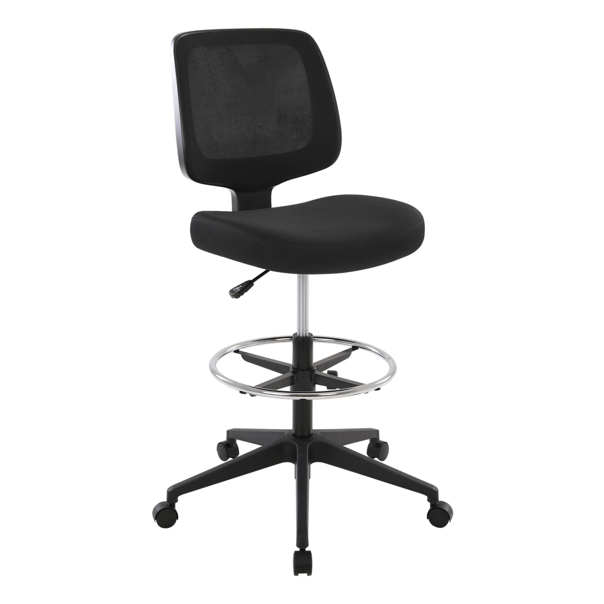 Laristo Black Mesh and Fabric Armless Drafting Chair