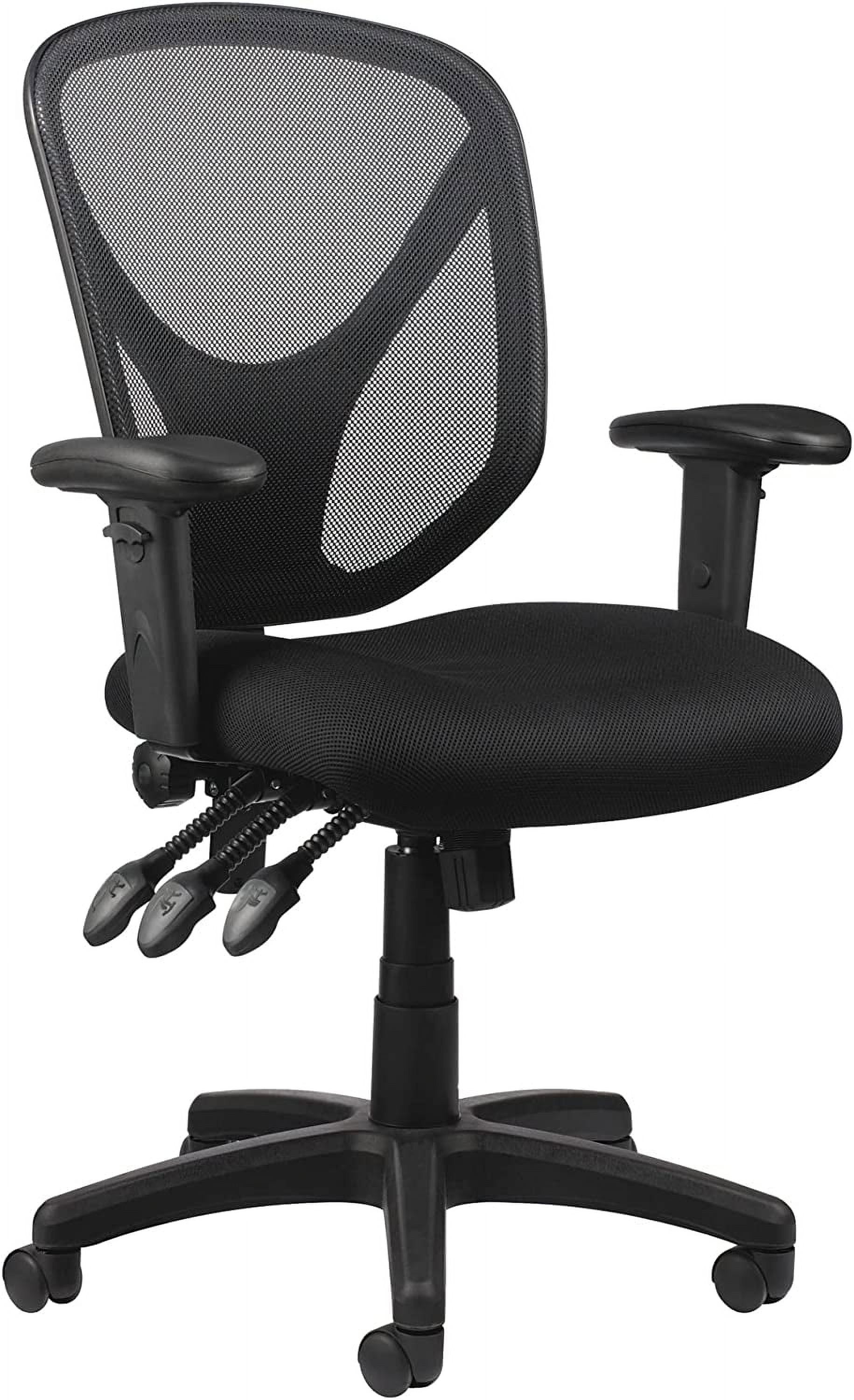 Black Mesh Ergonomic Mid-Back Task Chair with Adjustable Arms