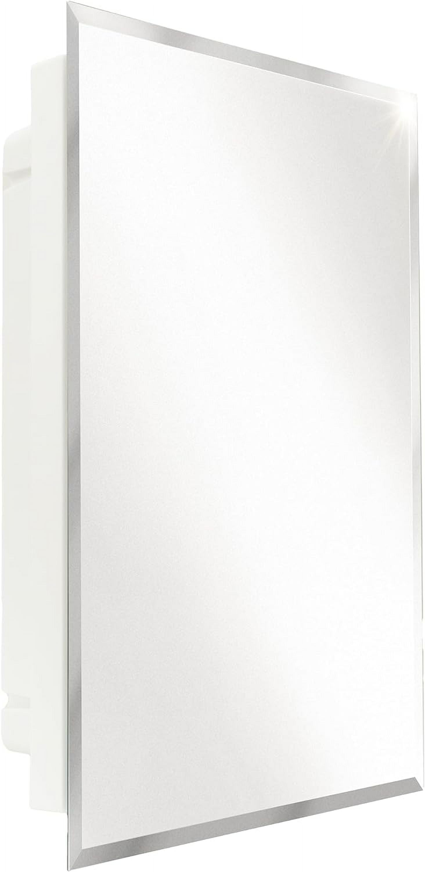 White High Impact Polystyrene Recessed Medicine Cabinet with Glass Door