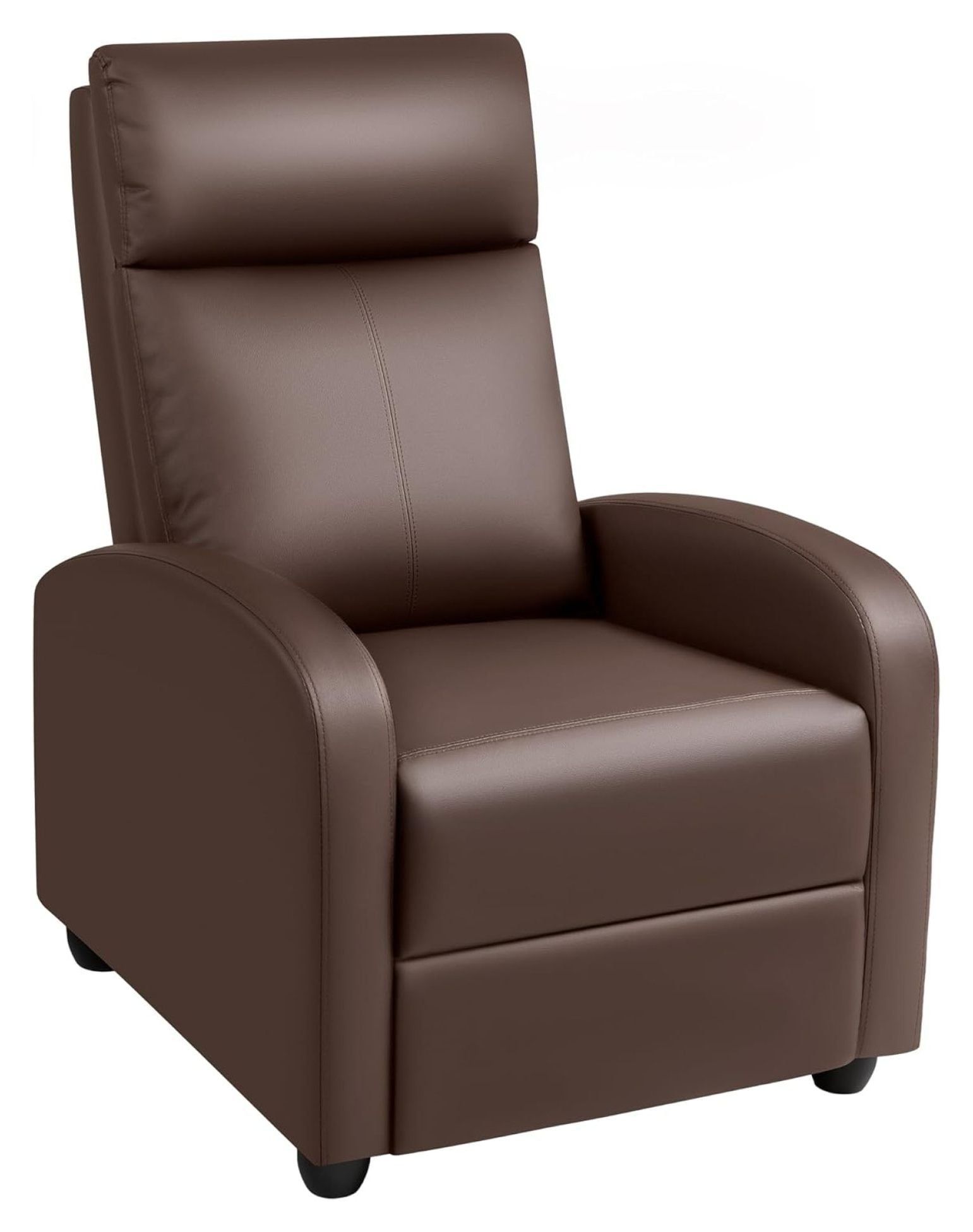 Modern Black PU Leather Recliner with Metal Frame