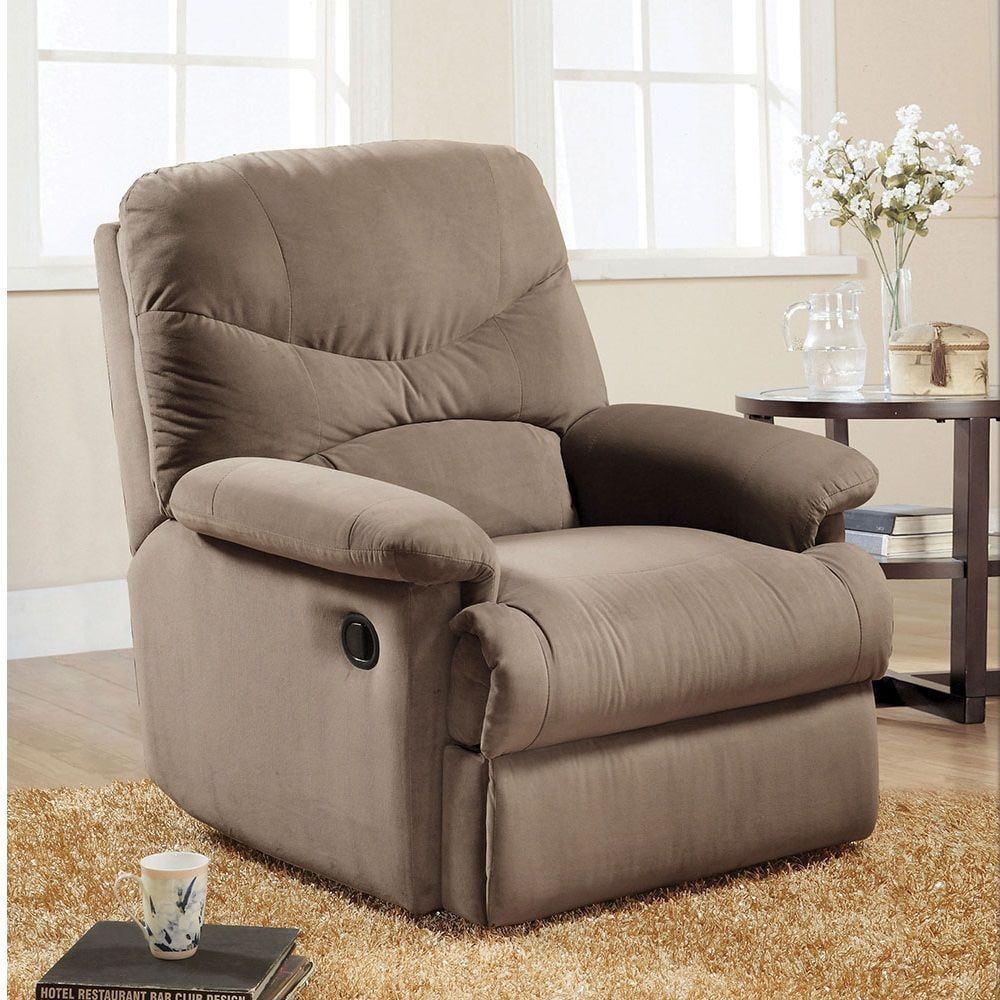 Light Brown Microfiber Lift Recliner with Wood Frame