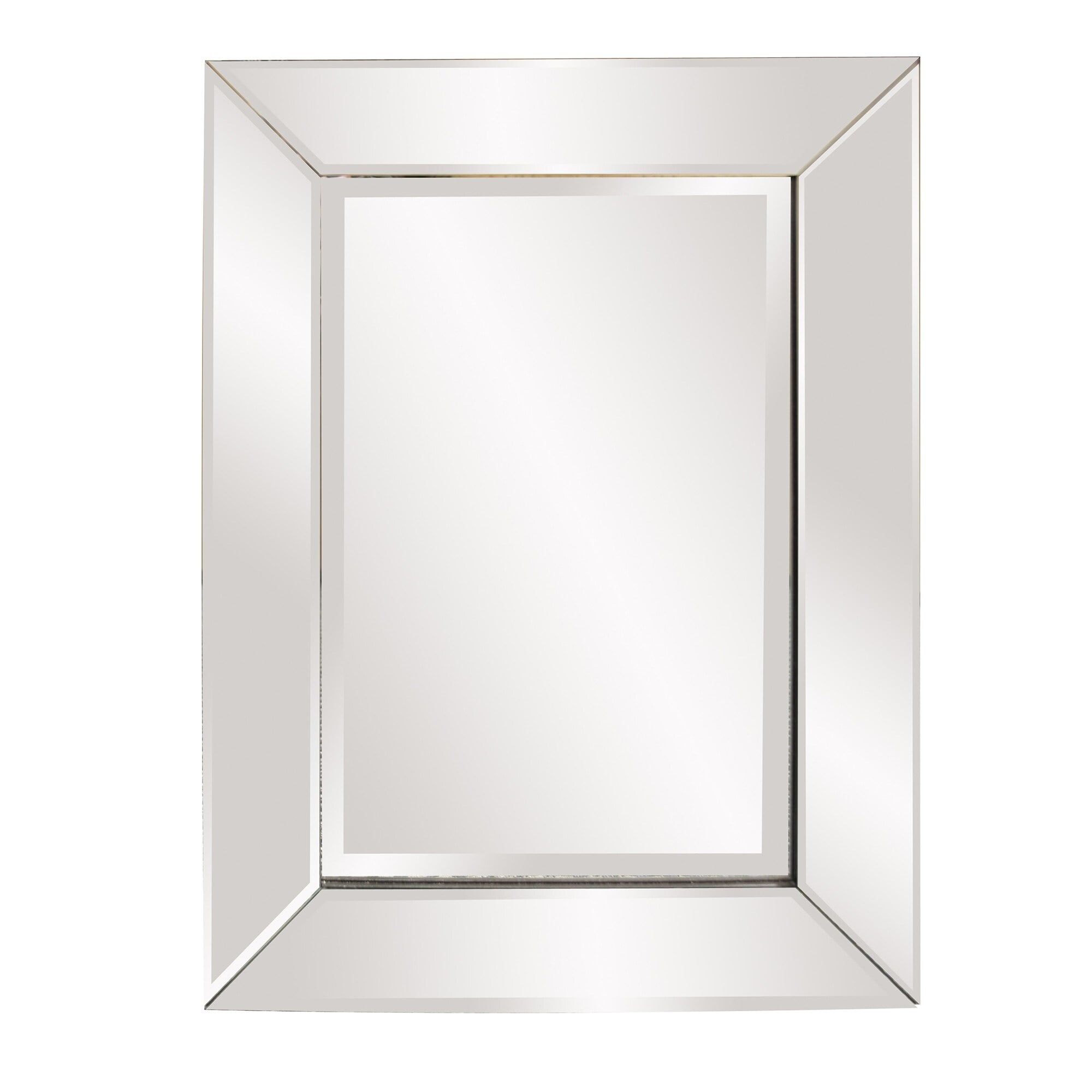 24" Black Beveled Edge Rectangular Wood Frame Mirror