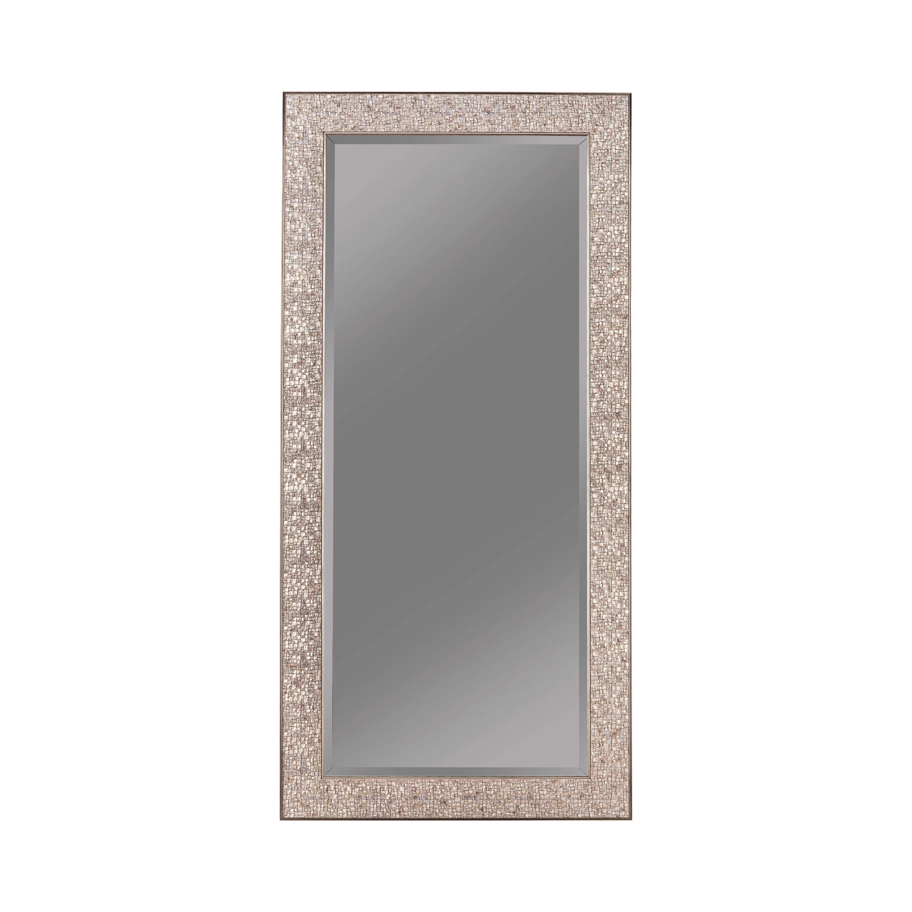 Silver Sparkle Full Length Rectangular Floor Mirror