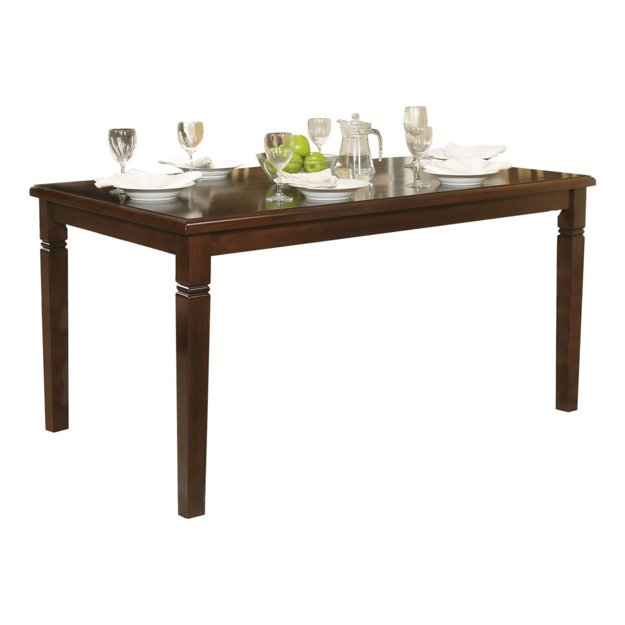 Oak Brown Rectangular Wooden Dining Table with Tapered Legs