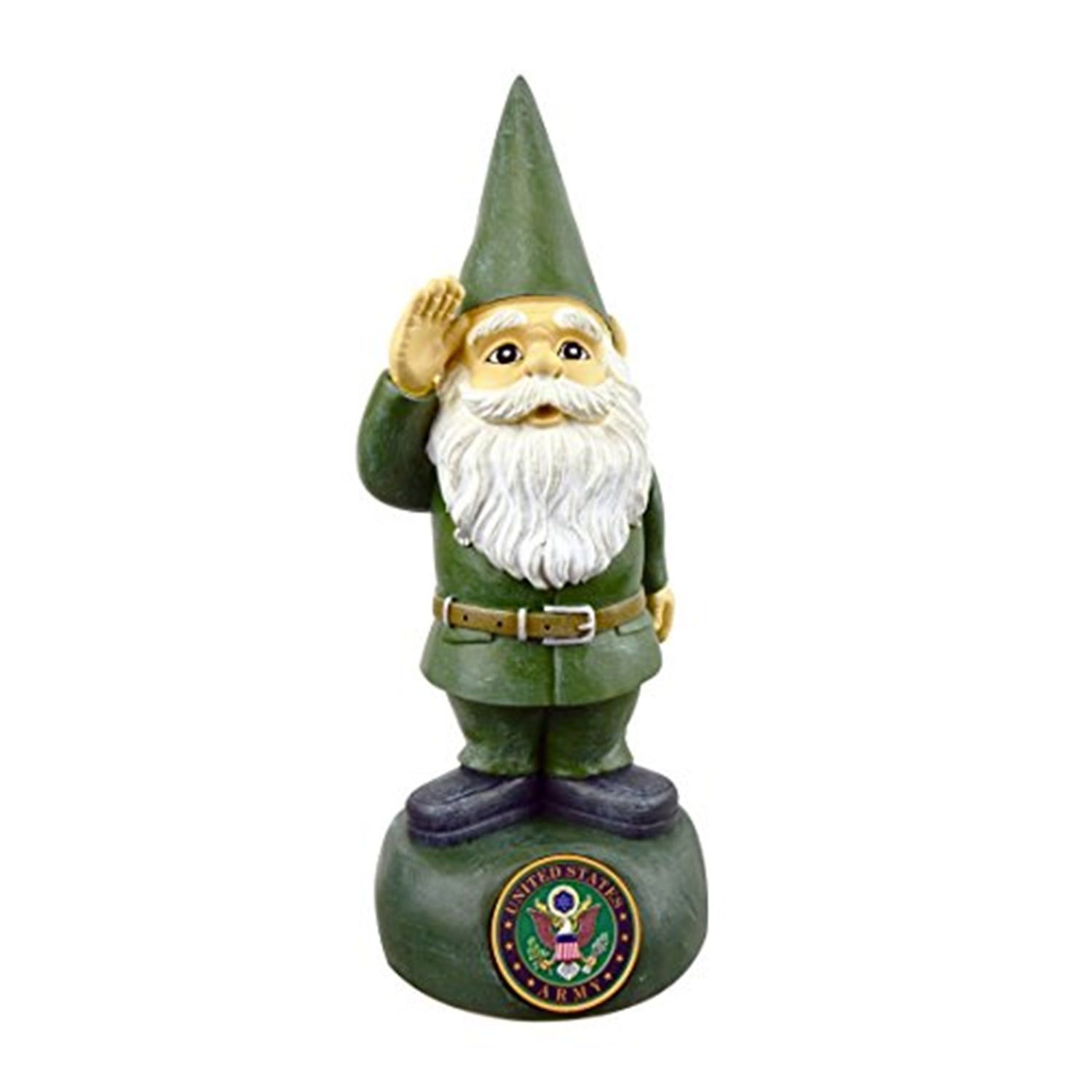 13.25" Green Resin United States Army Garden Gnome