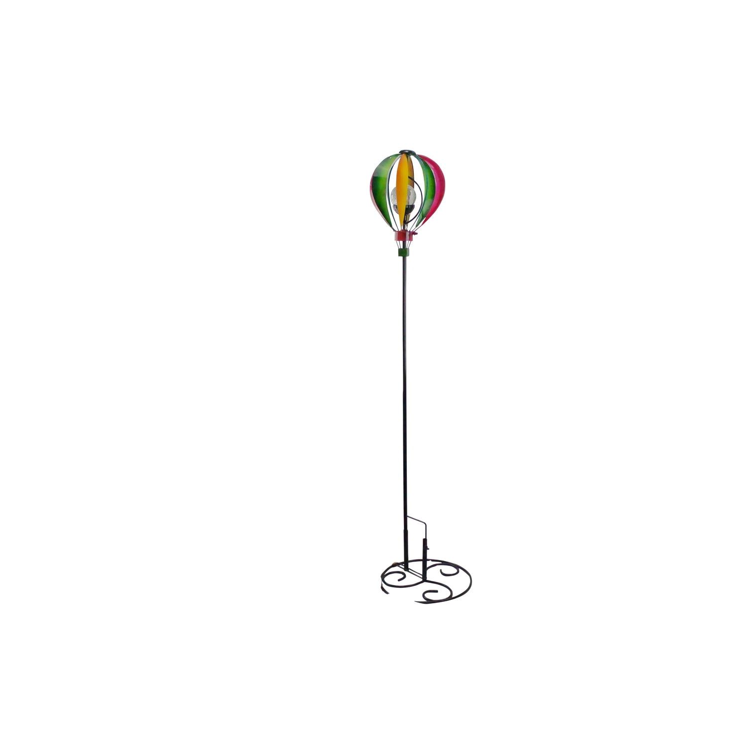 Multicolor Metal Solar Hot Air Balloon Spinner Stake