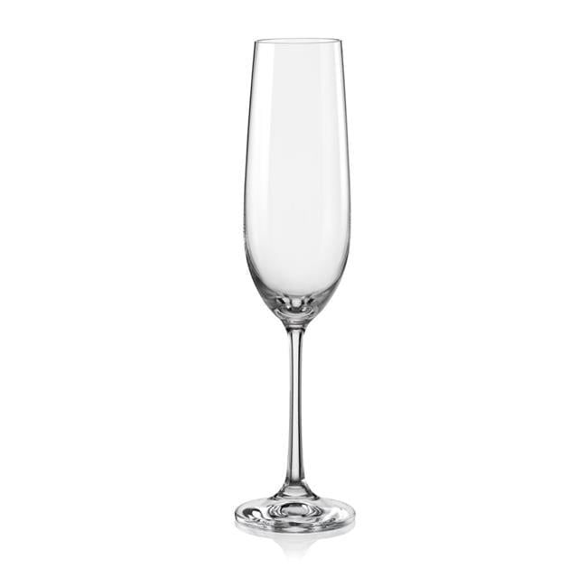 Viola 6.5 oz Clear Lead-Free Crystal Fluted Champagne Glass Set