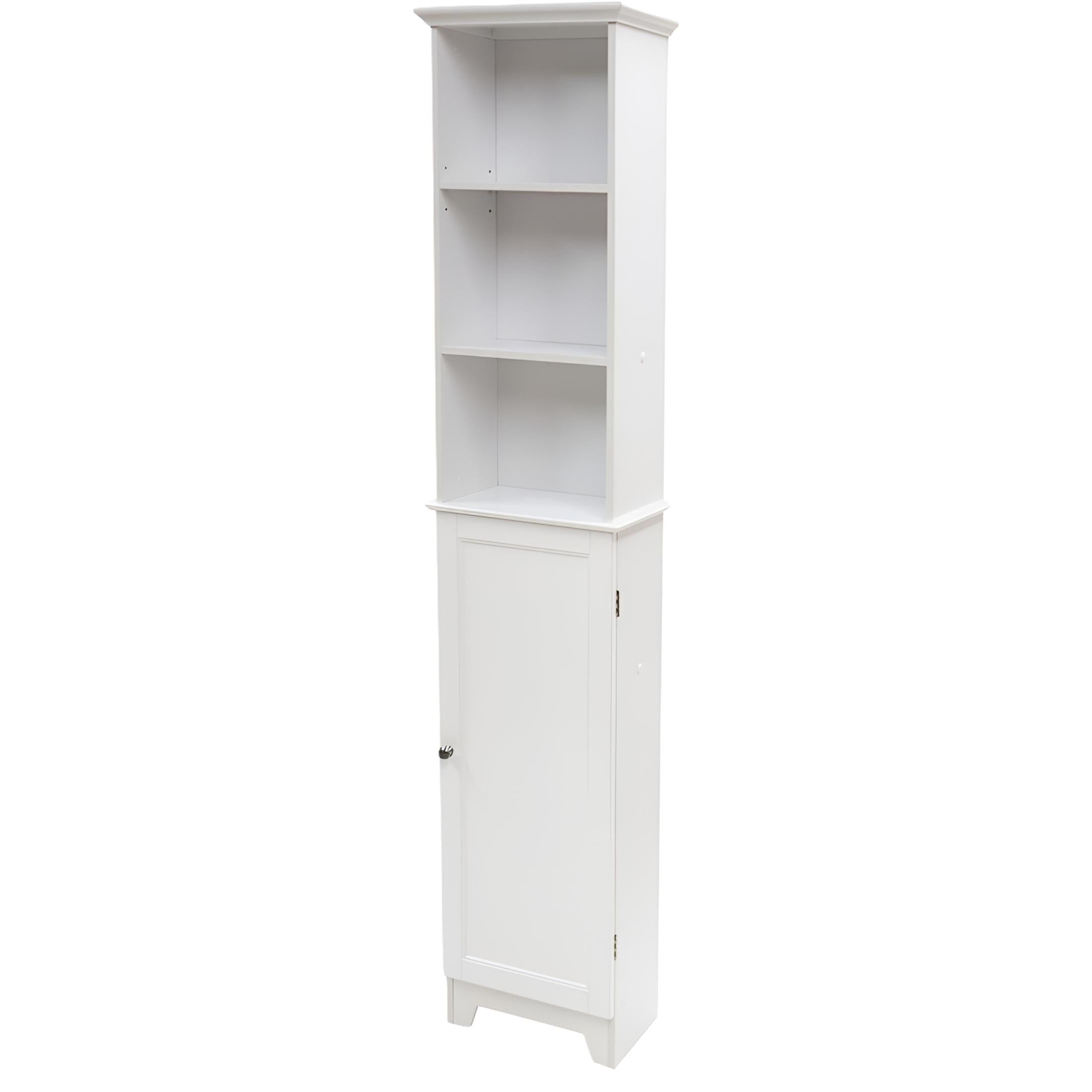 Contemporary Country White Shaker 65" Tall Floor Shelf