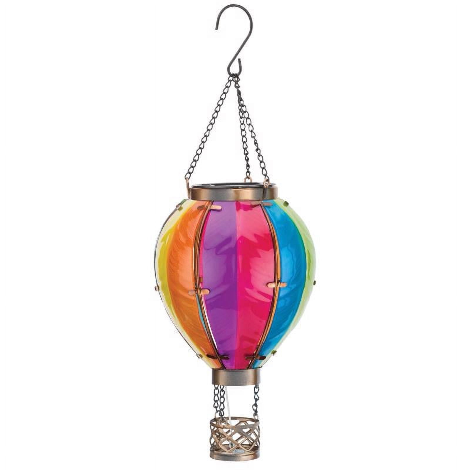 15'' Multicolor Glass Hot Air Balloon LED Lantern