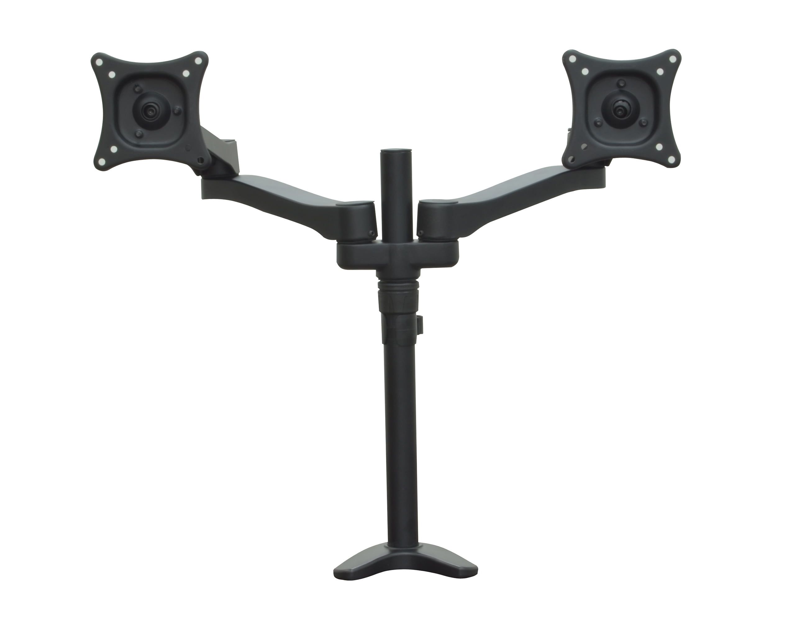 Black Adjustable Dual Monitor Desktop Mount with Articulating Arms