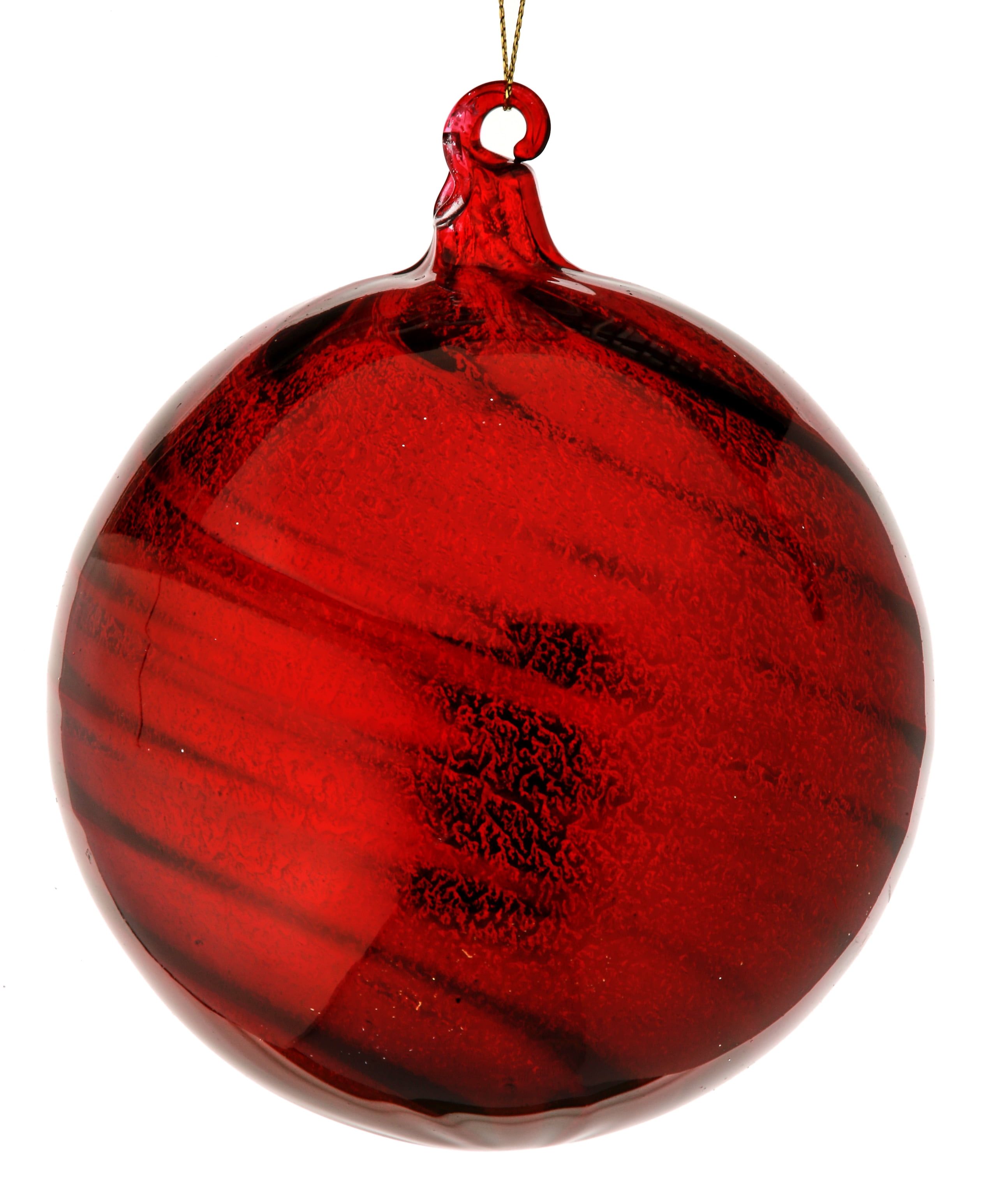 Elegant Red Spherical Glass Hanging Ornament