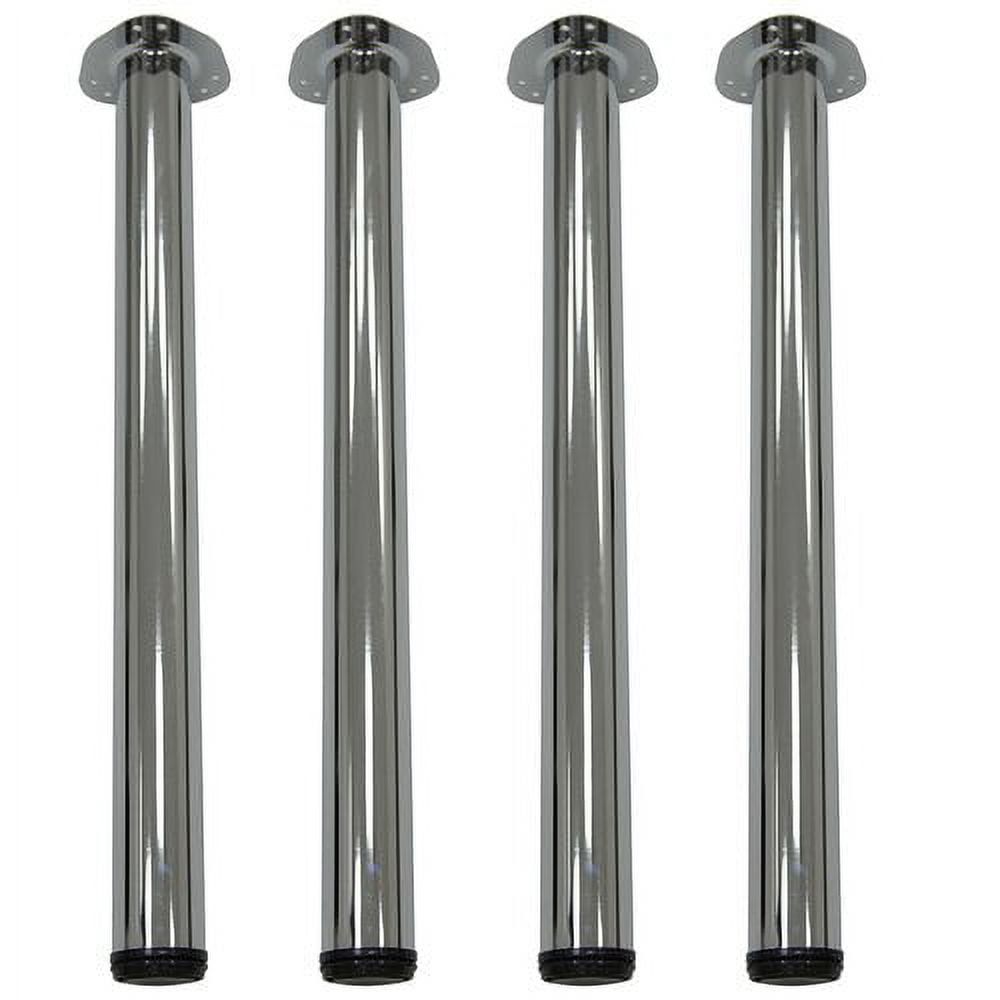 Chrome Tubular Steel Adjustable Table Legs Set of 4