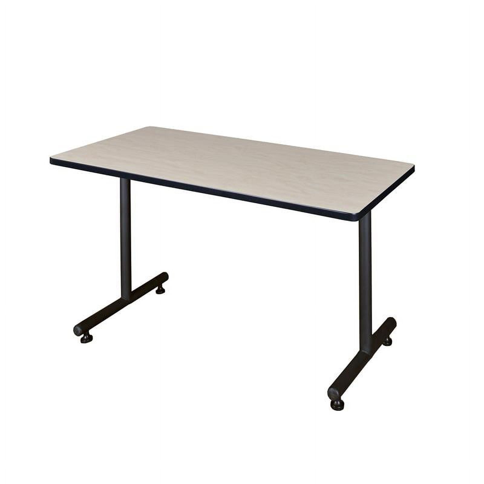 Maple and Black 42-Inch Training Table with Steel Legs