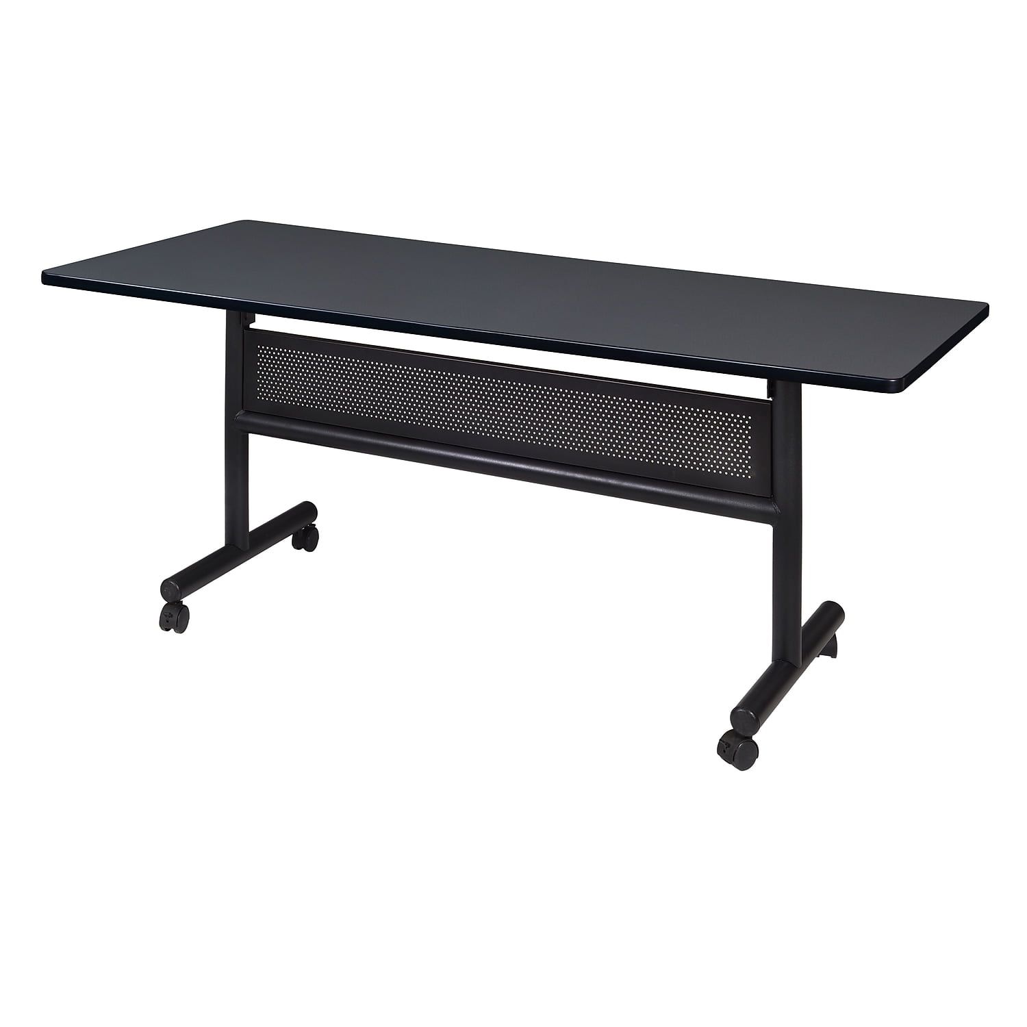 Grey 60" x 30" Flip Top Training Table with Black Steel Base