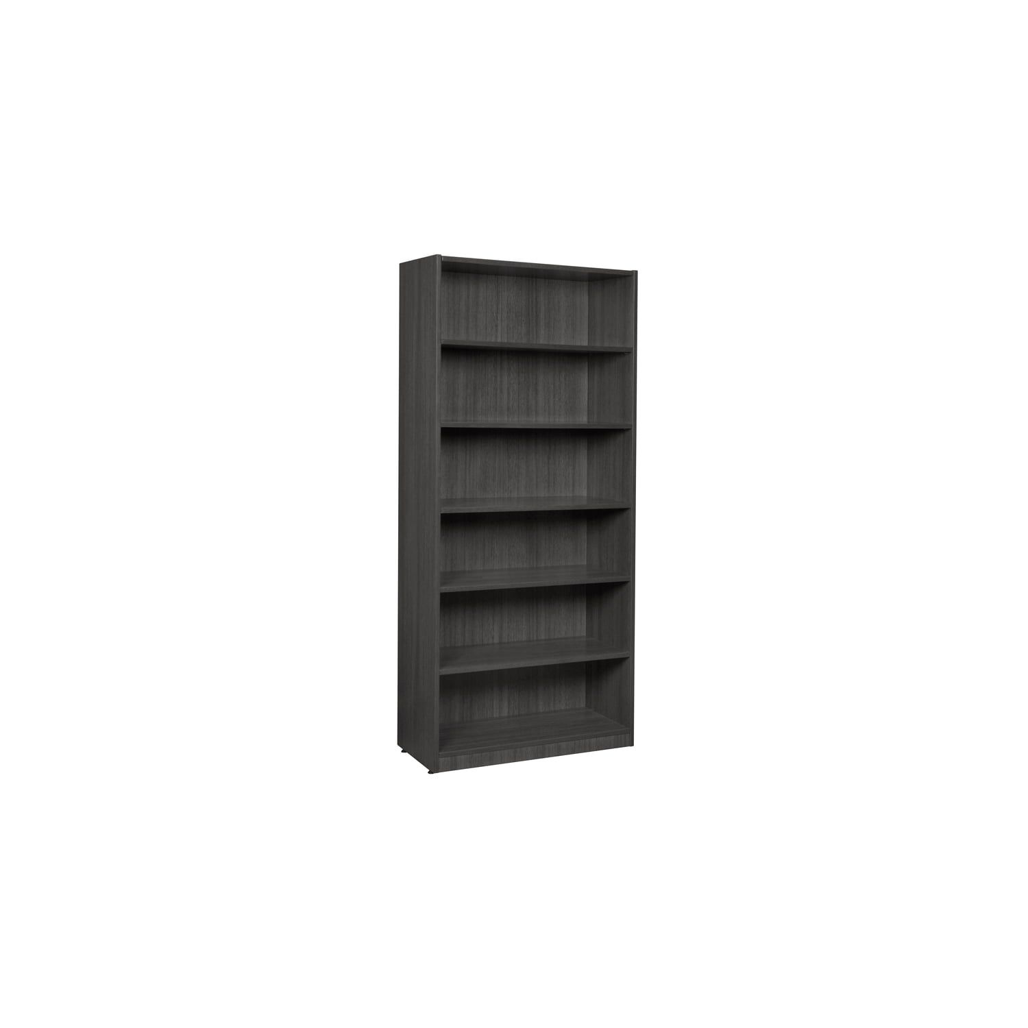 Ash Gray Adjustable 6-Shelf Office Bookcase