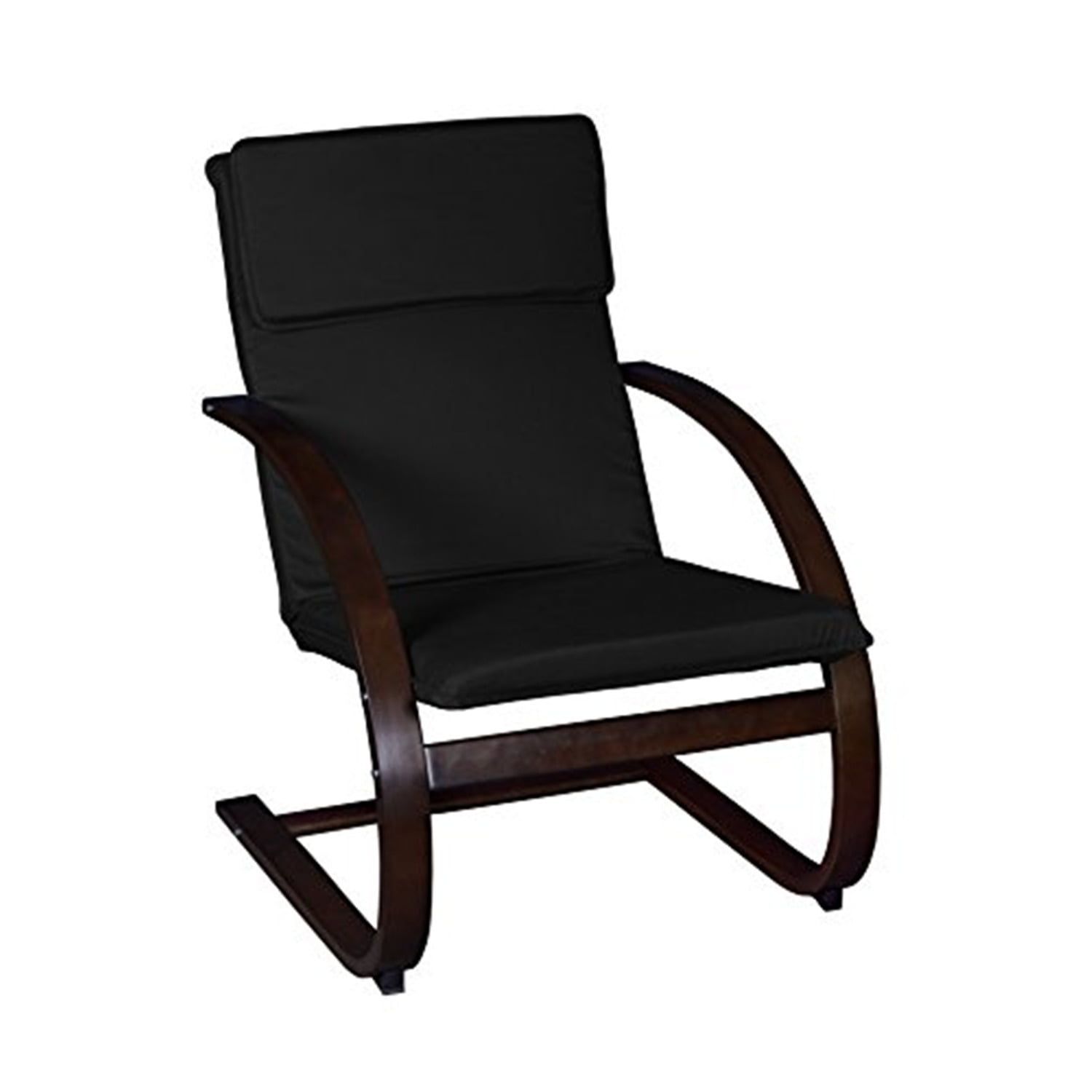 Mocha Walnut and Black Metal Reclining Office Chair