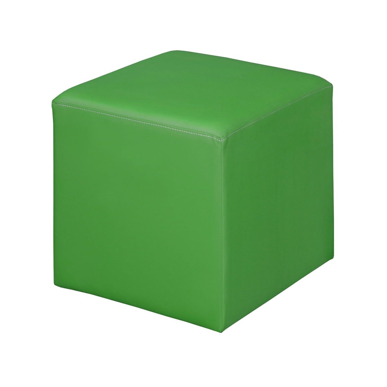 Envy Green Vinyl Upholstered Square Ottoman