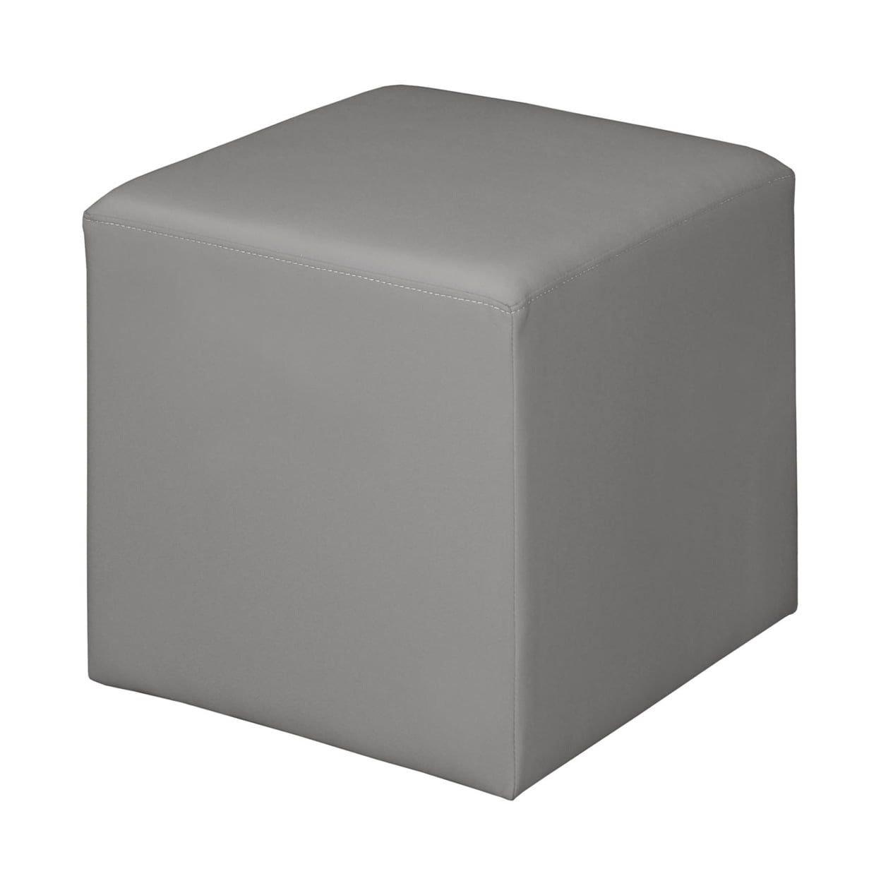 Regency Jean Plush Square Ottoman in Soft Grey