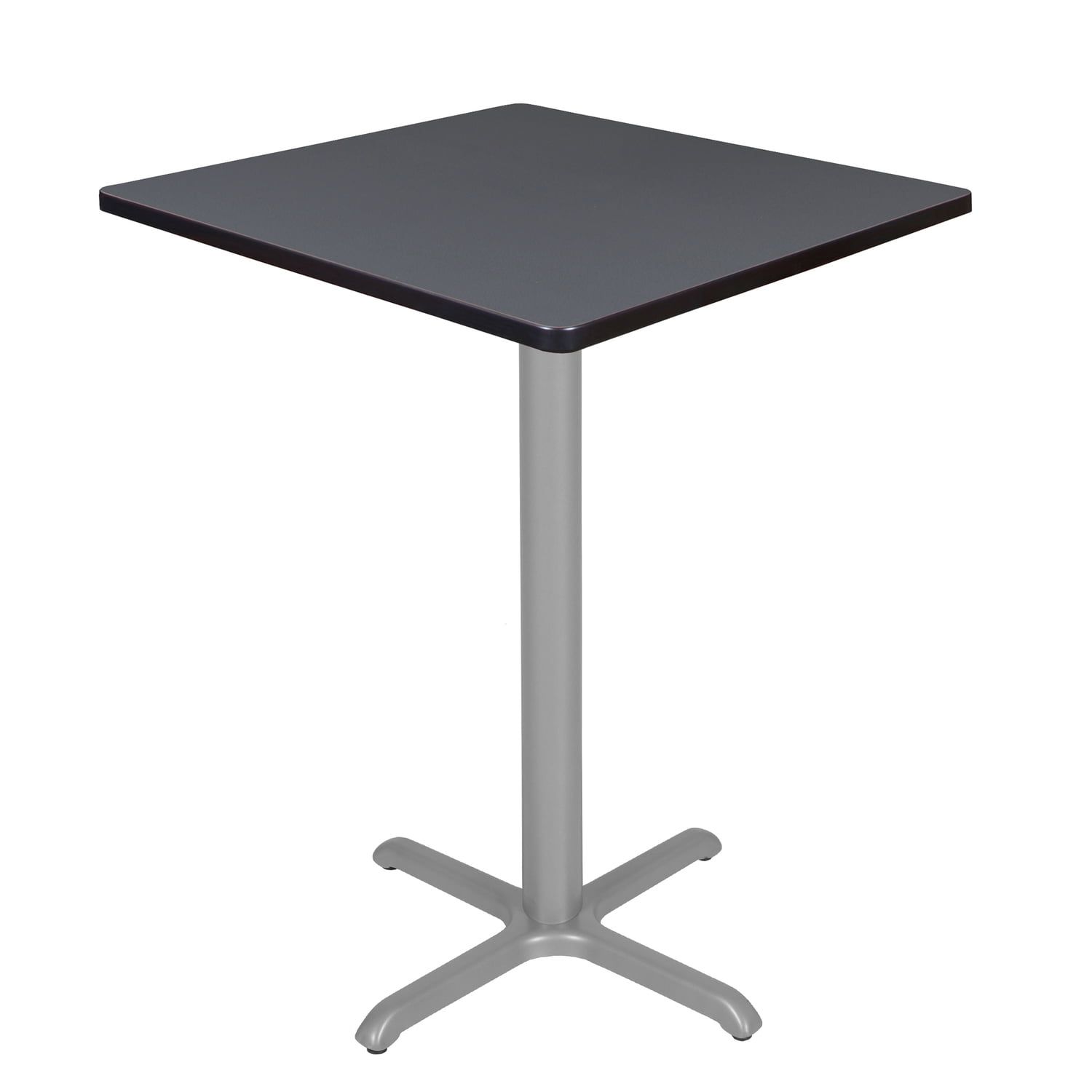 Contemporary Grey Square Bar Height Table with X-Base, 30"x42"