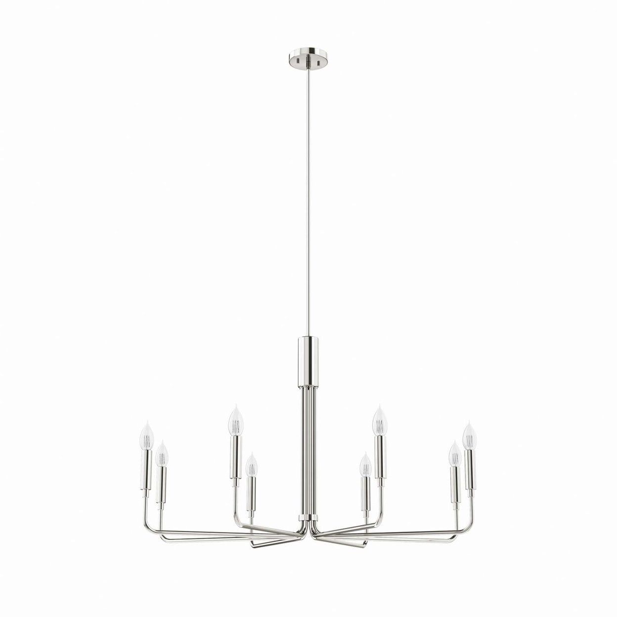 Rekindle Polished Nickel 8-Light Mid-Century Modern Chandelier