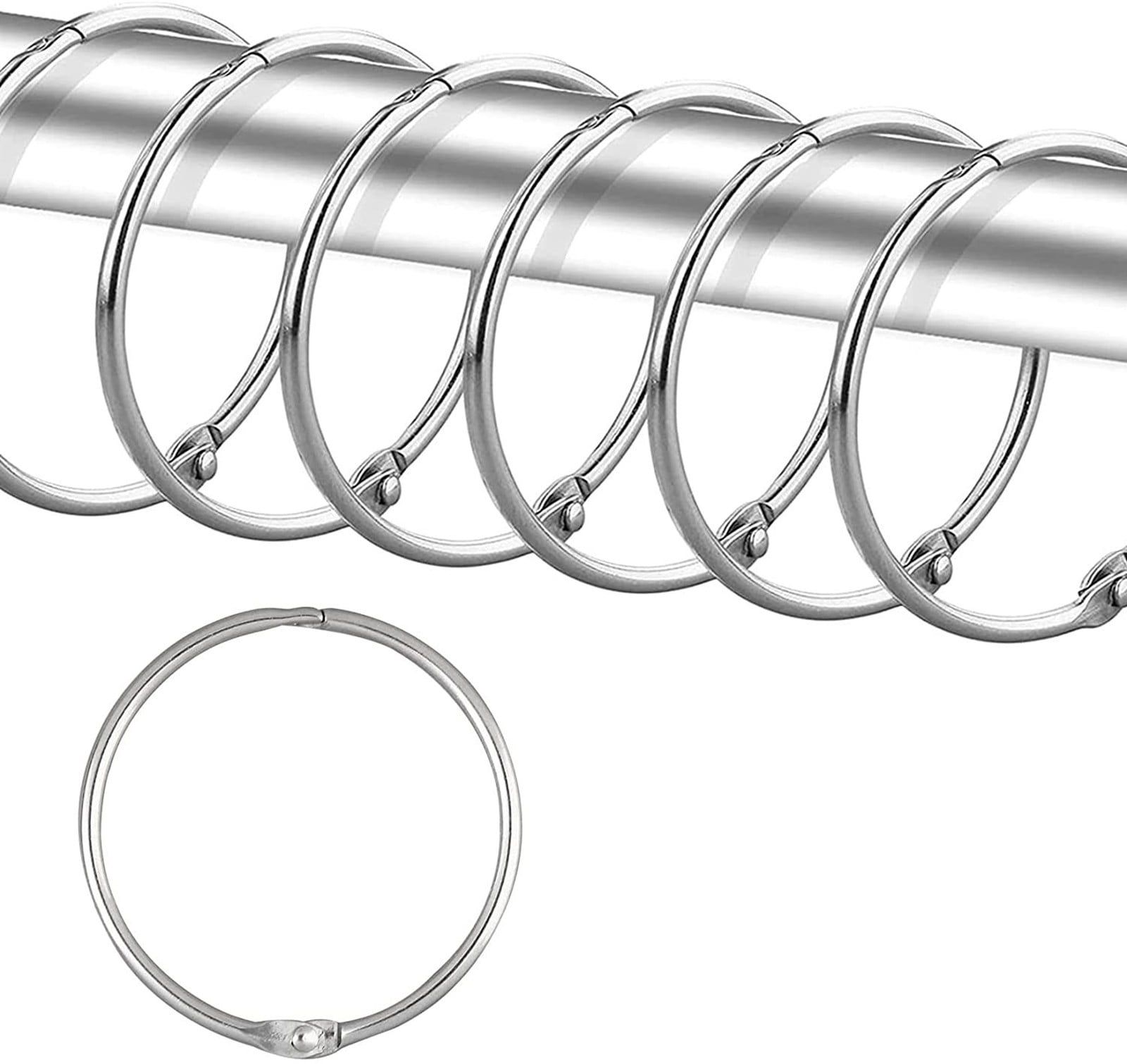 Silver Metal Rustproof Shower Curtain Rings Set of 24