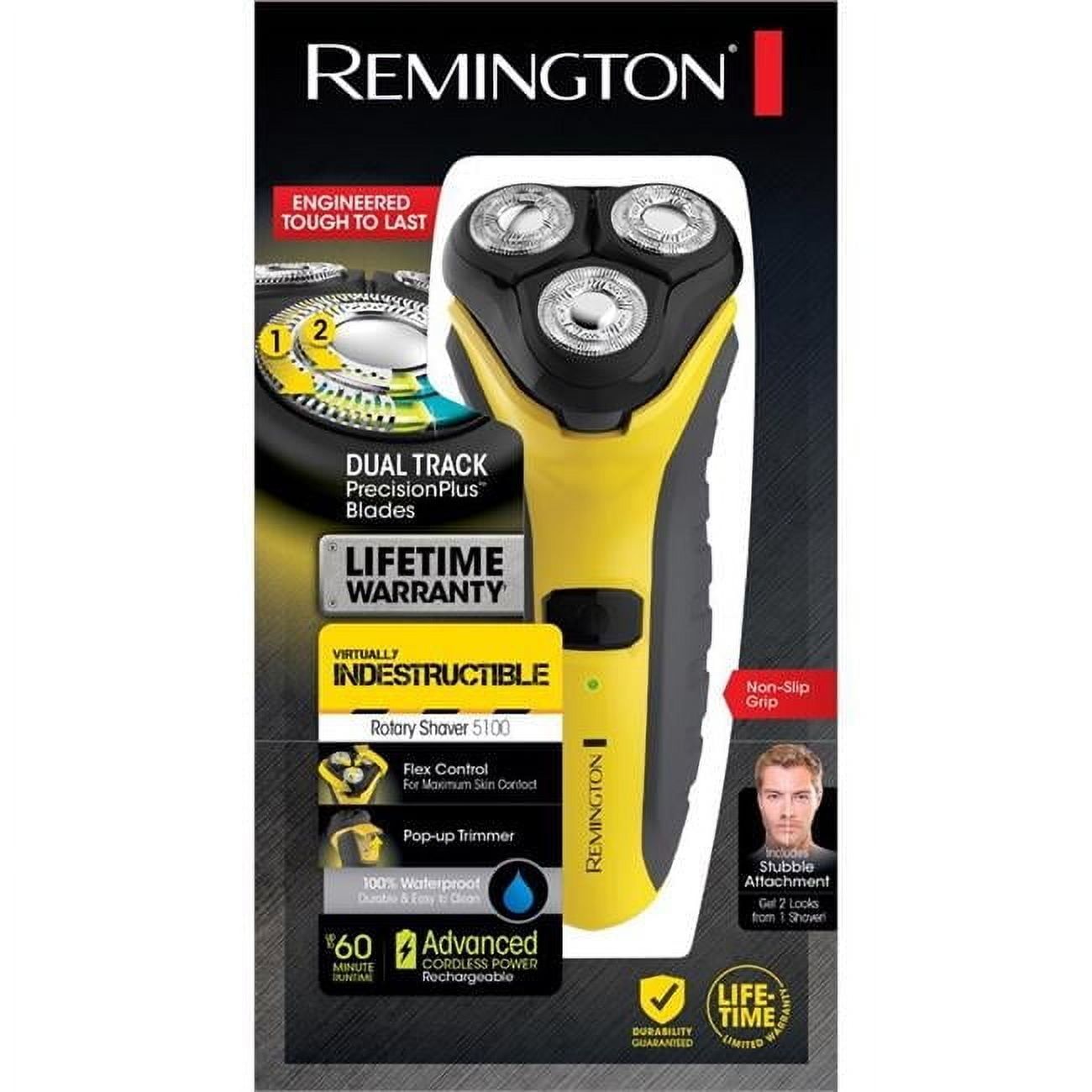 Remington 5100 Yellow Cordless Men's Rotary Shaver