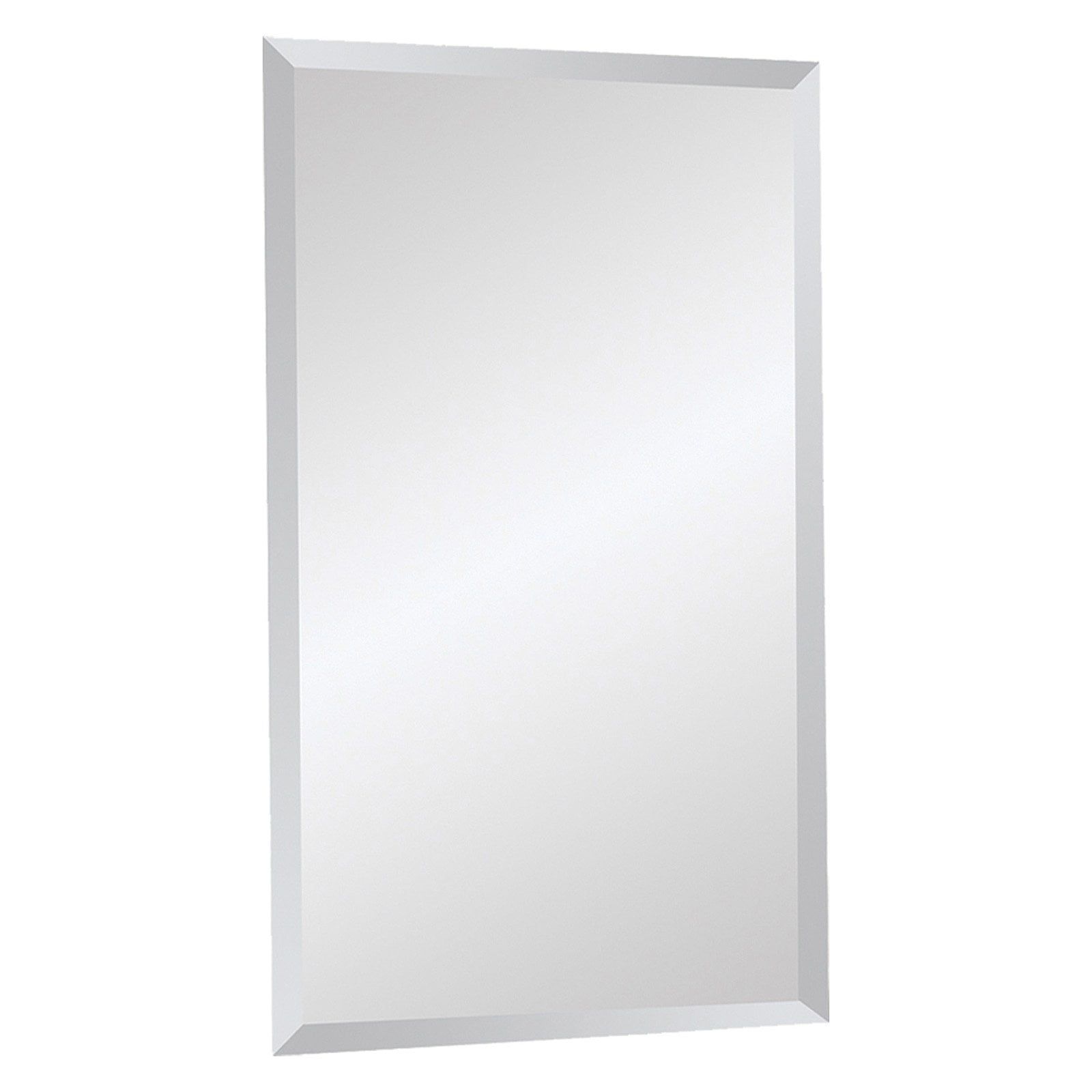 Sleek Frameless Beveled Rectangular Wall Mirror 20" x 34"