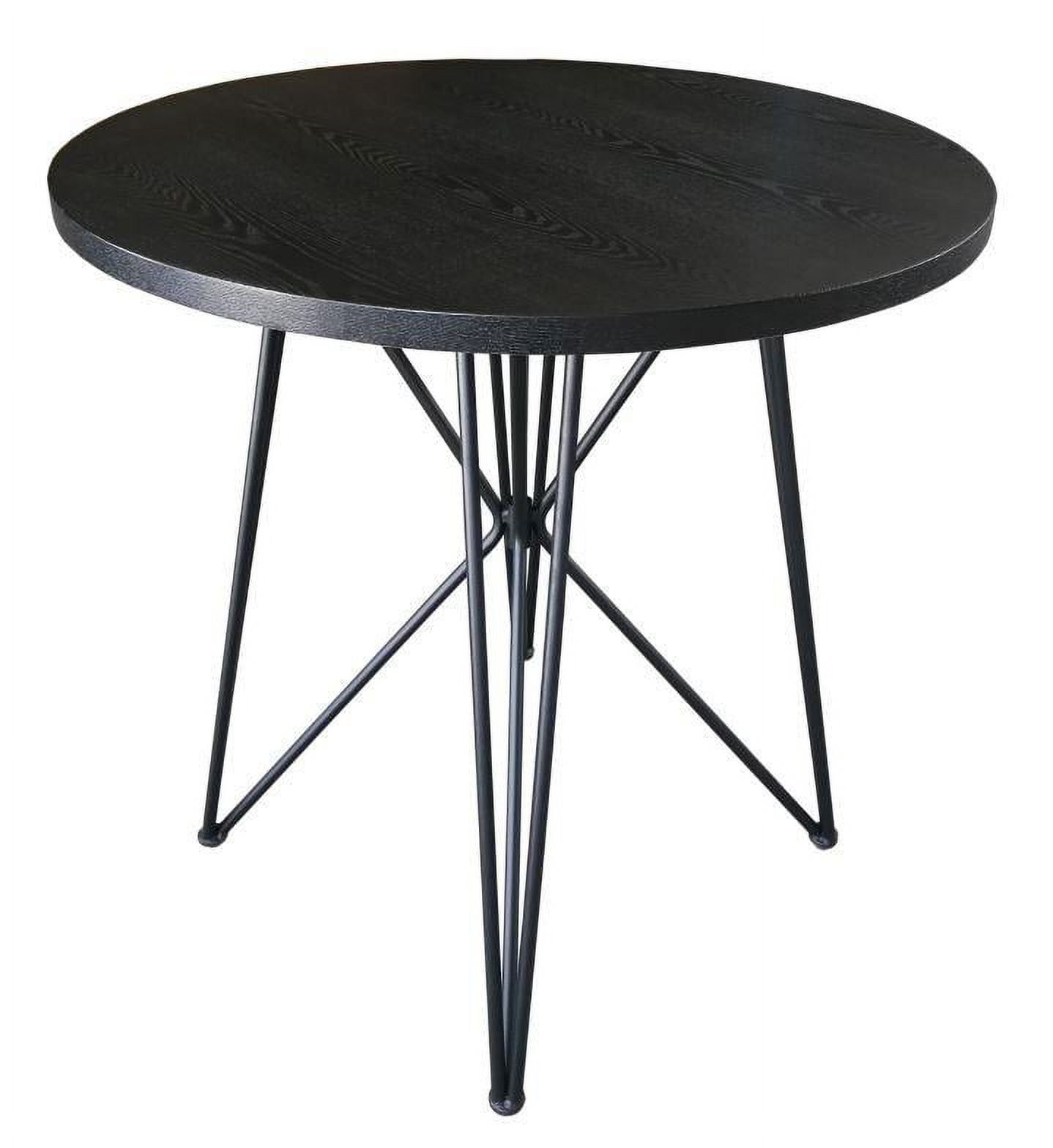 Mid-Century Modern Black Ash Veneer 36" Round Counter Table