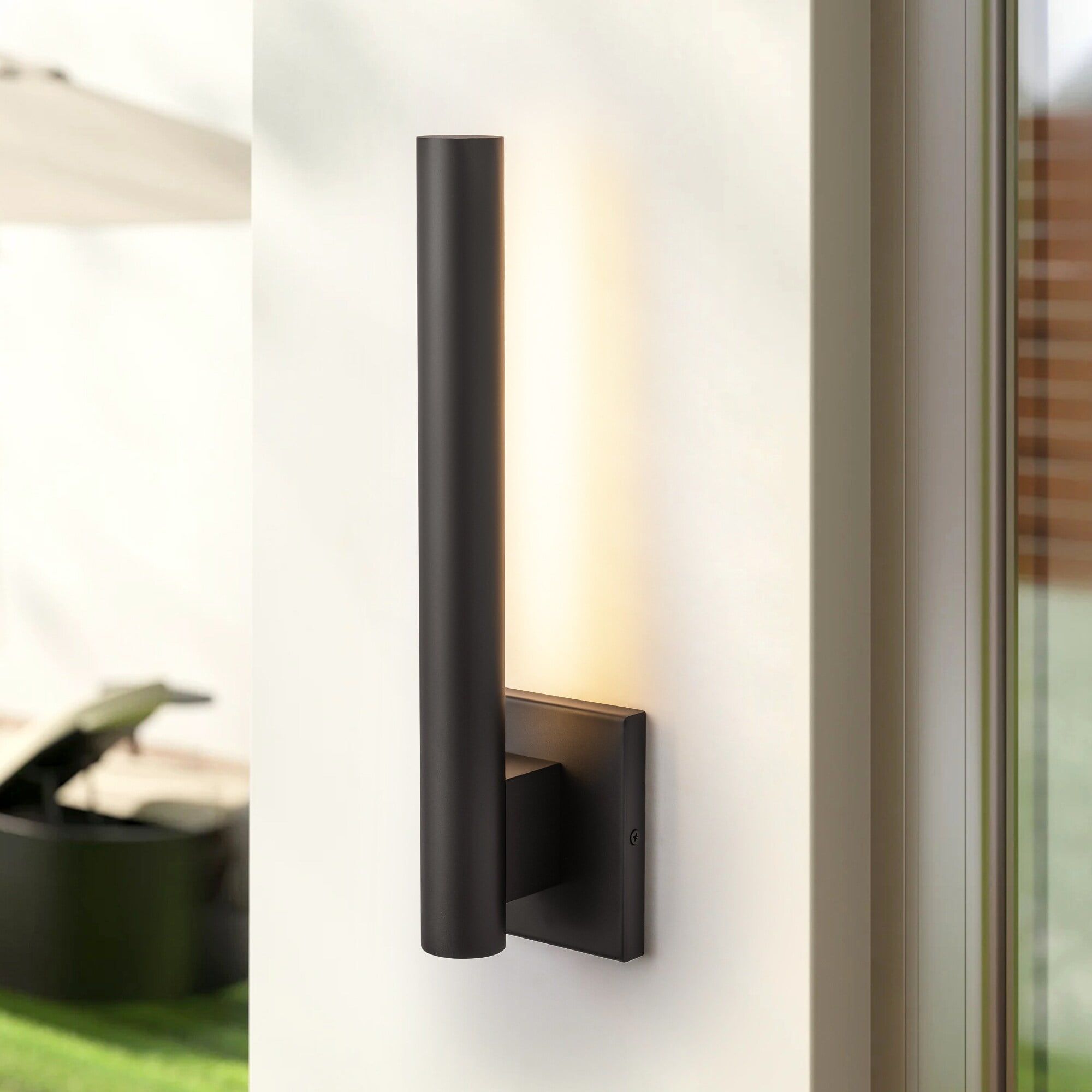 Modern Black Metal Cylinder LED Wall Sconce