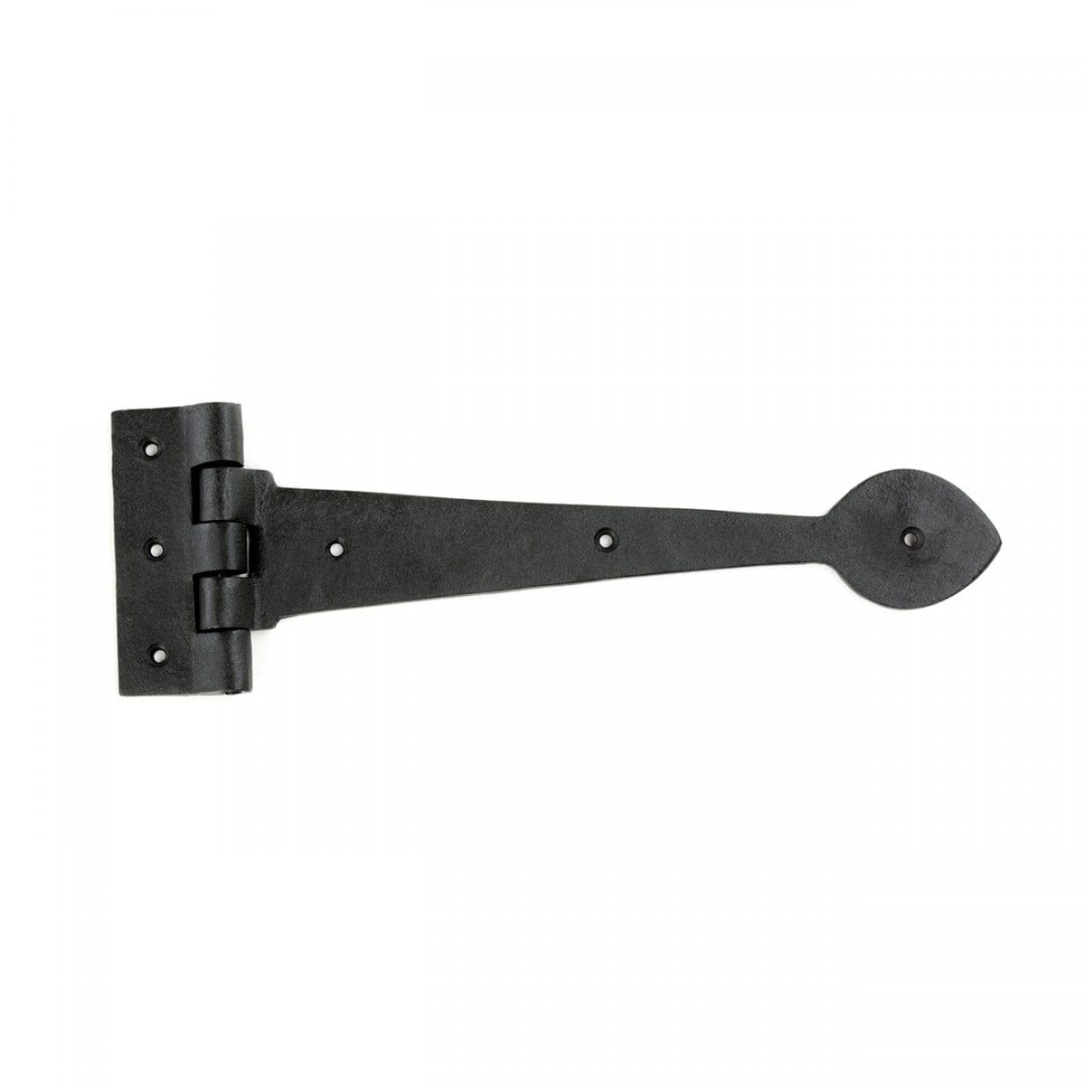 Black Wrought Iron 10.5" Spade Tip Strap Gate Hinge