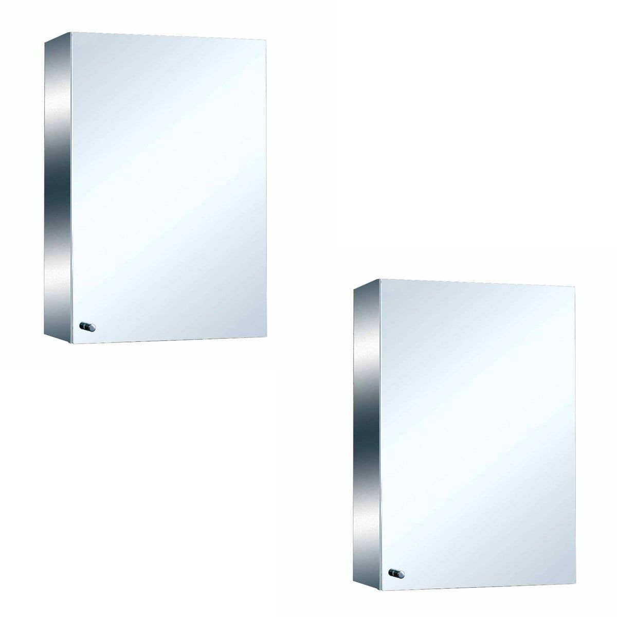 Elegant Stainless Steel 22" Wall Mount Medicine Cabinet with Mirror - Set of 2