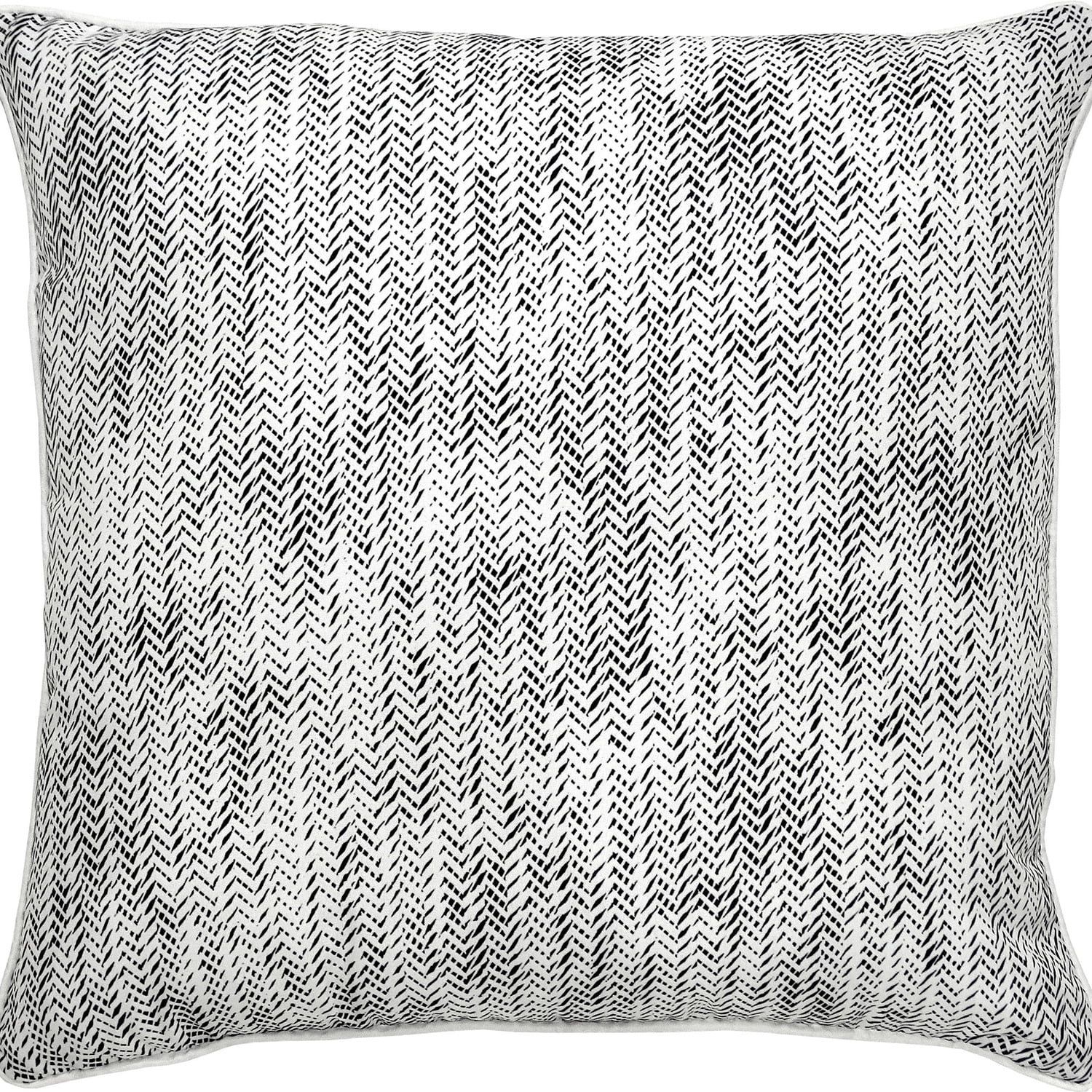 Halford 22" Chevron Pattern Black & White Outdoor Pillow