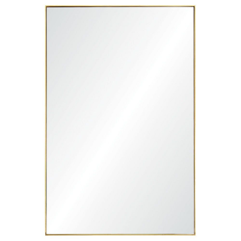 Florence Glamour Gold Leaf Iron Rectangular Mirror 32 Inch