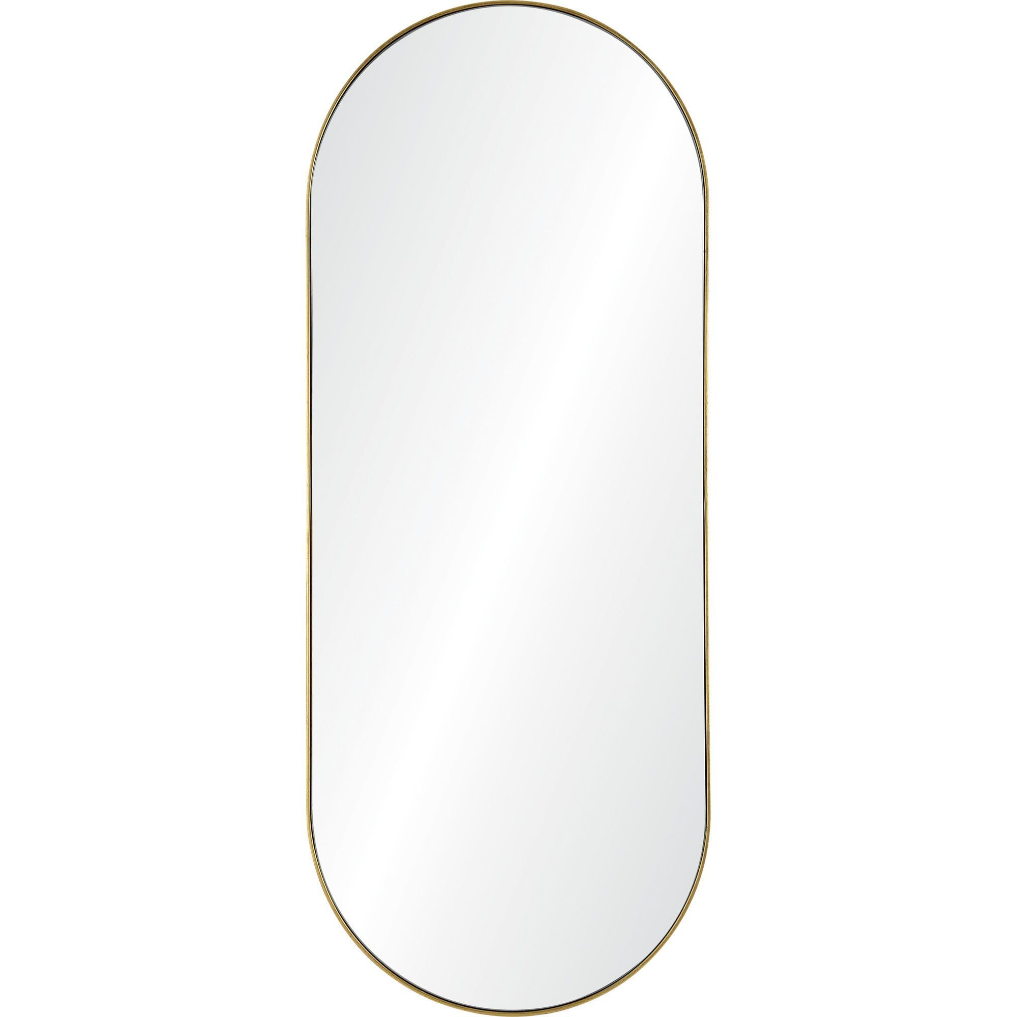 Gold Oval Full-Length Wood Framed Wall Mirror