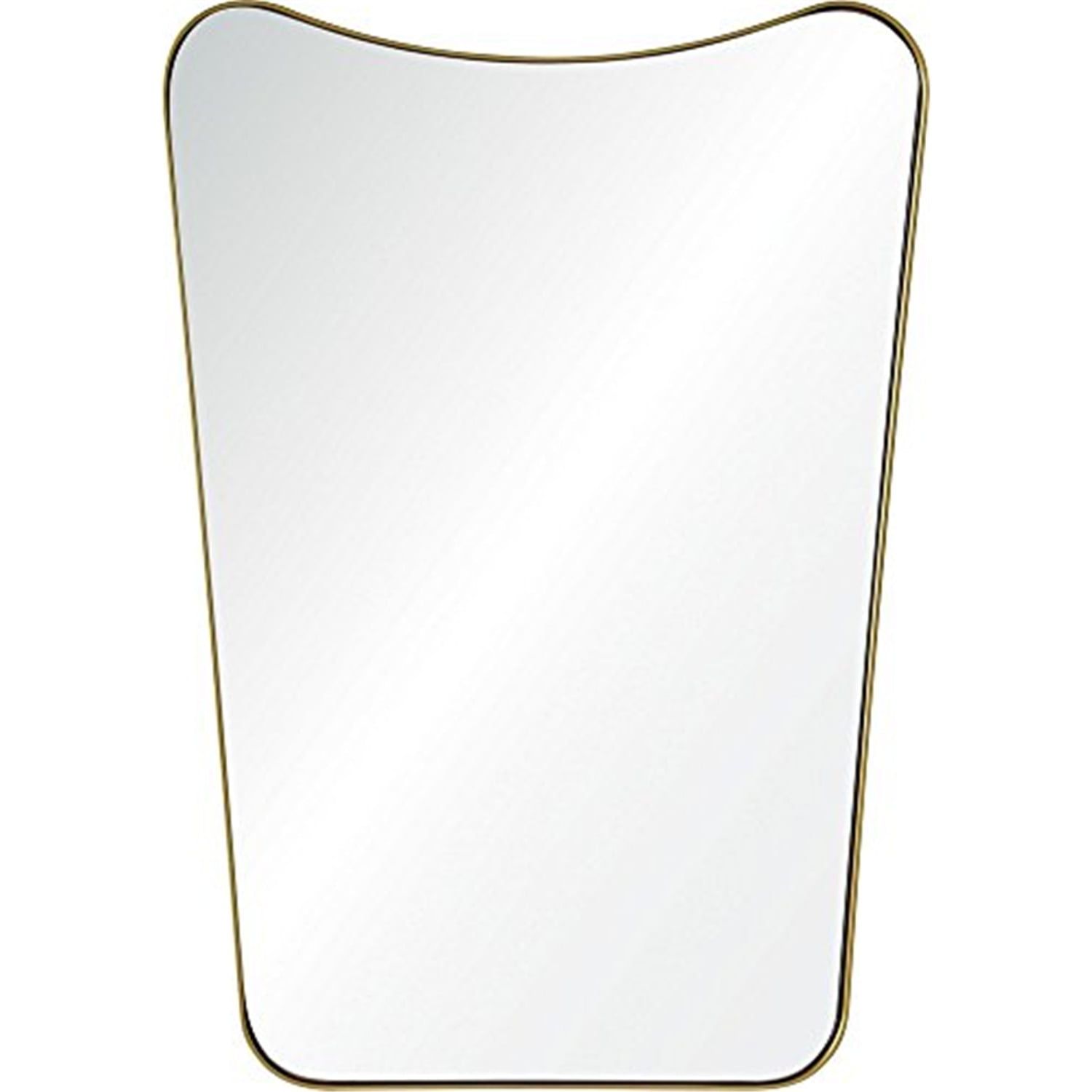 Gold Powder-Coated Rectangular Wall Mirror, 28 x 20 Inch