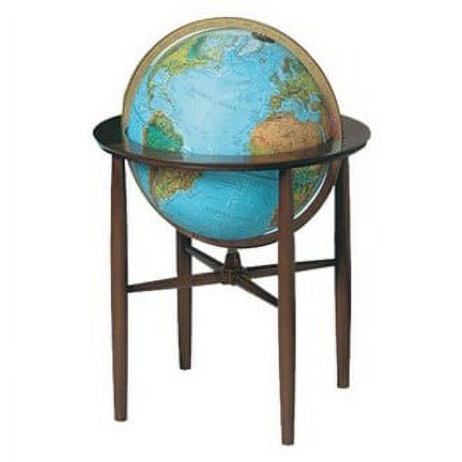 Austin 16" Blue Illuminated Topographical Globe with Walnut Cradle Mount