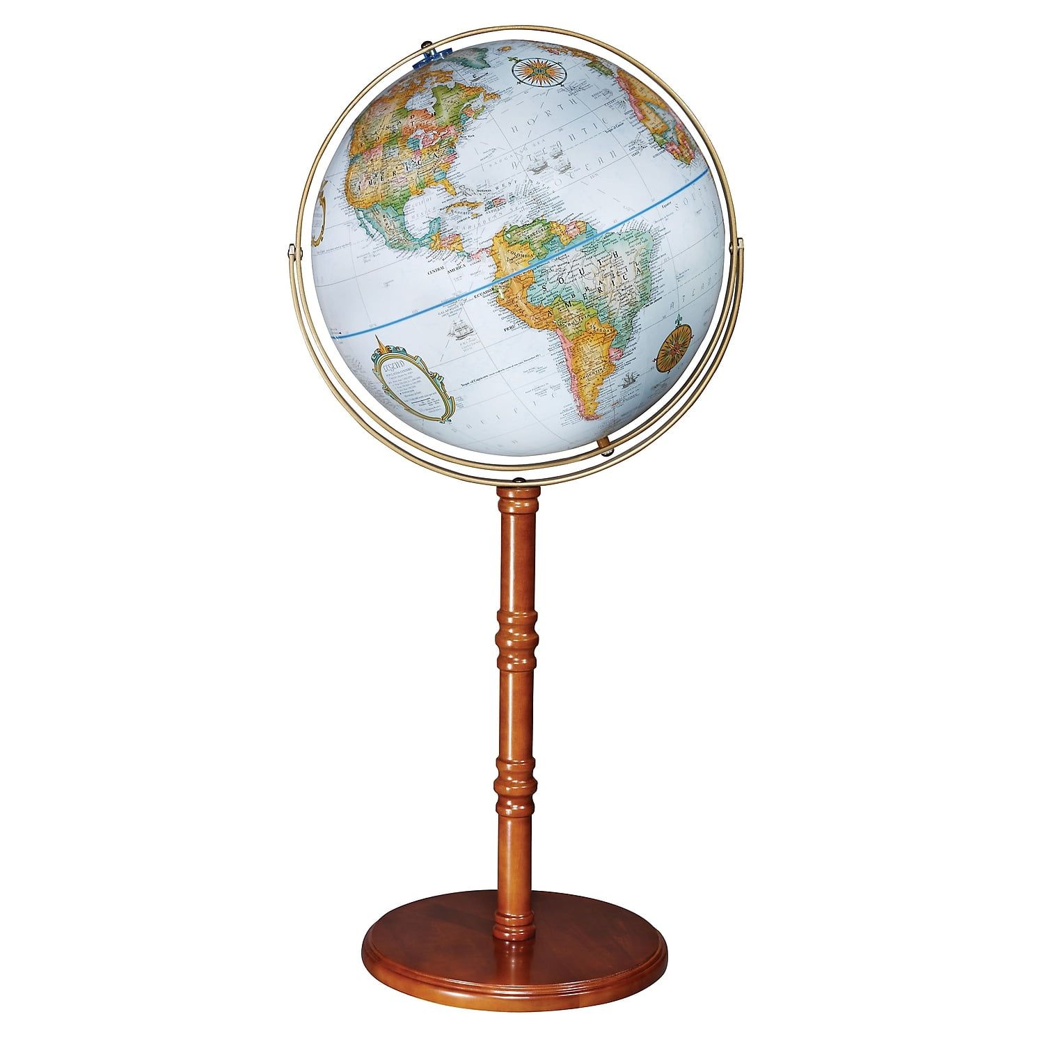 Edinburgh II 16" Blue Ocean Globe with Walnut Stand