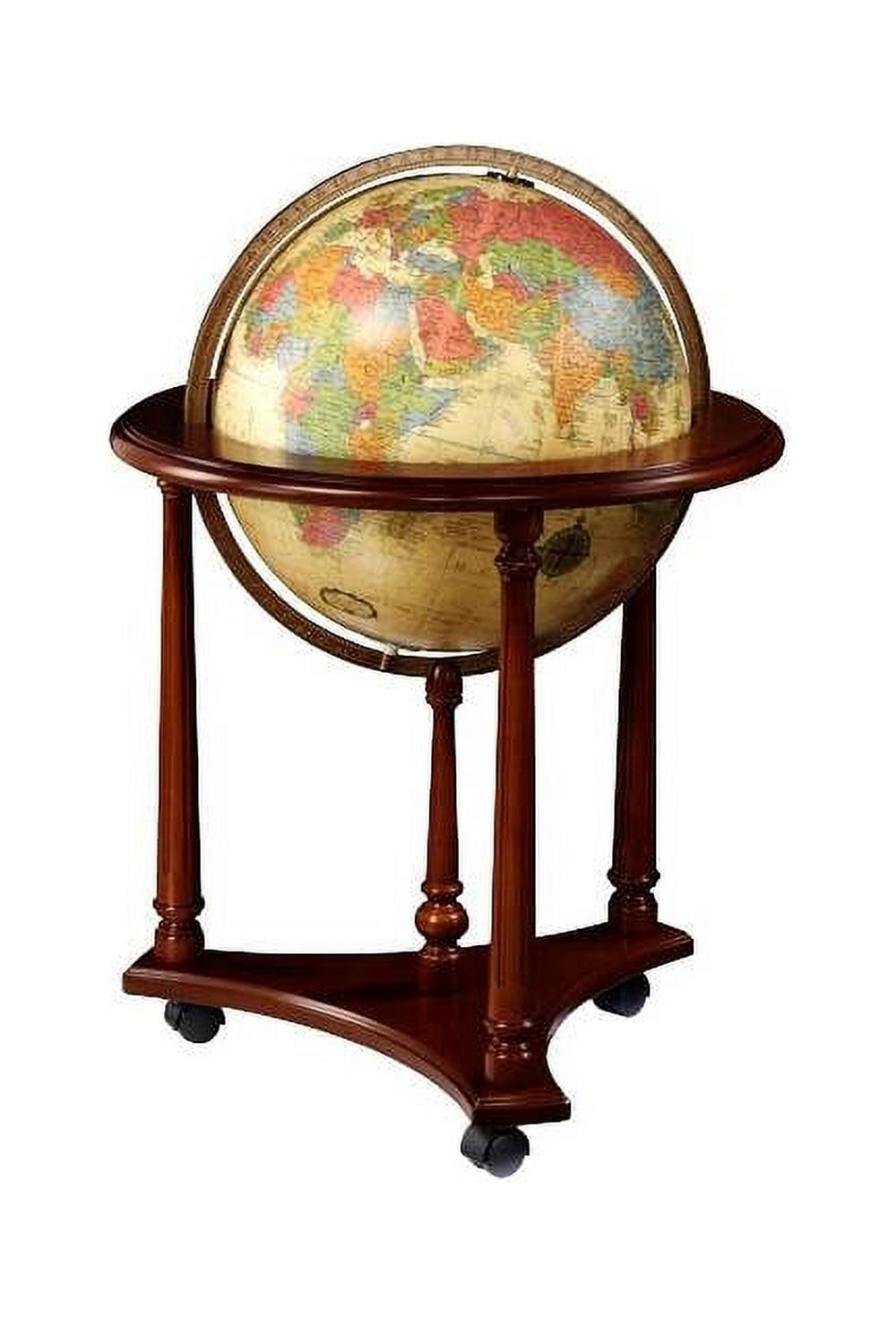 Lafayette 16" Antique Walnut Illuminated Floor Globe