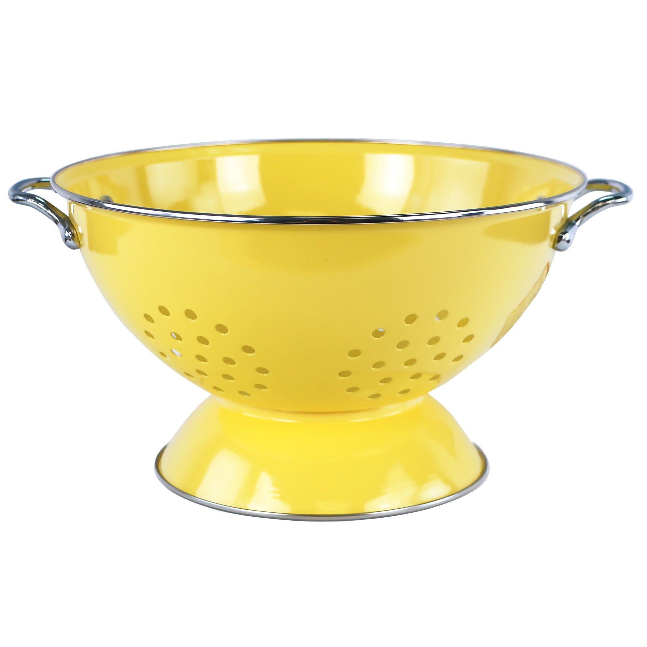 Lemon Yellow 5 Quart Enamel Steel Colander