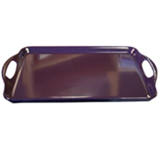 Plum Rectangular Melamine Serving Tray with Handles