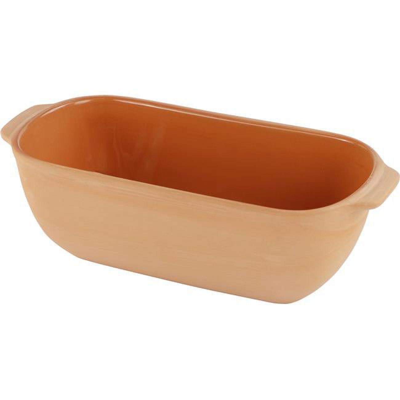 Oblong Non-stick Clay Loaf Pan with Lid, 2 Quarts