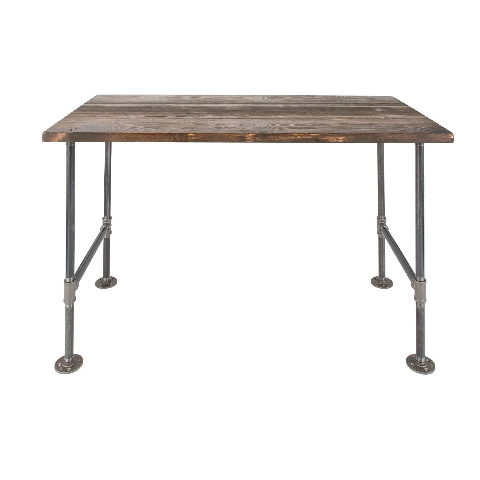 Trail Brown Rustic Industrial Solid Wood Office Desk