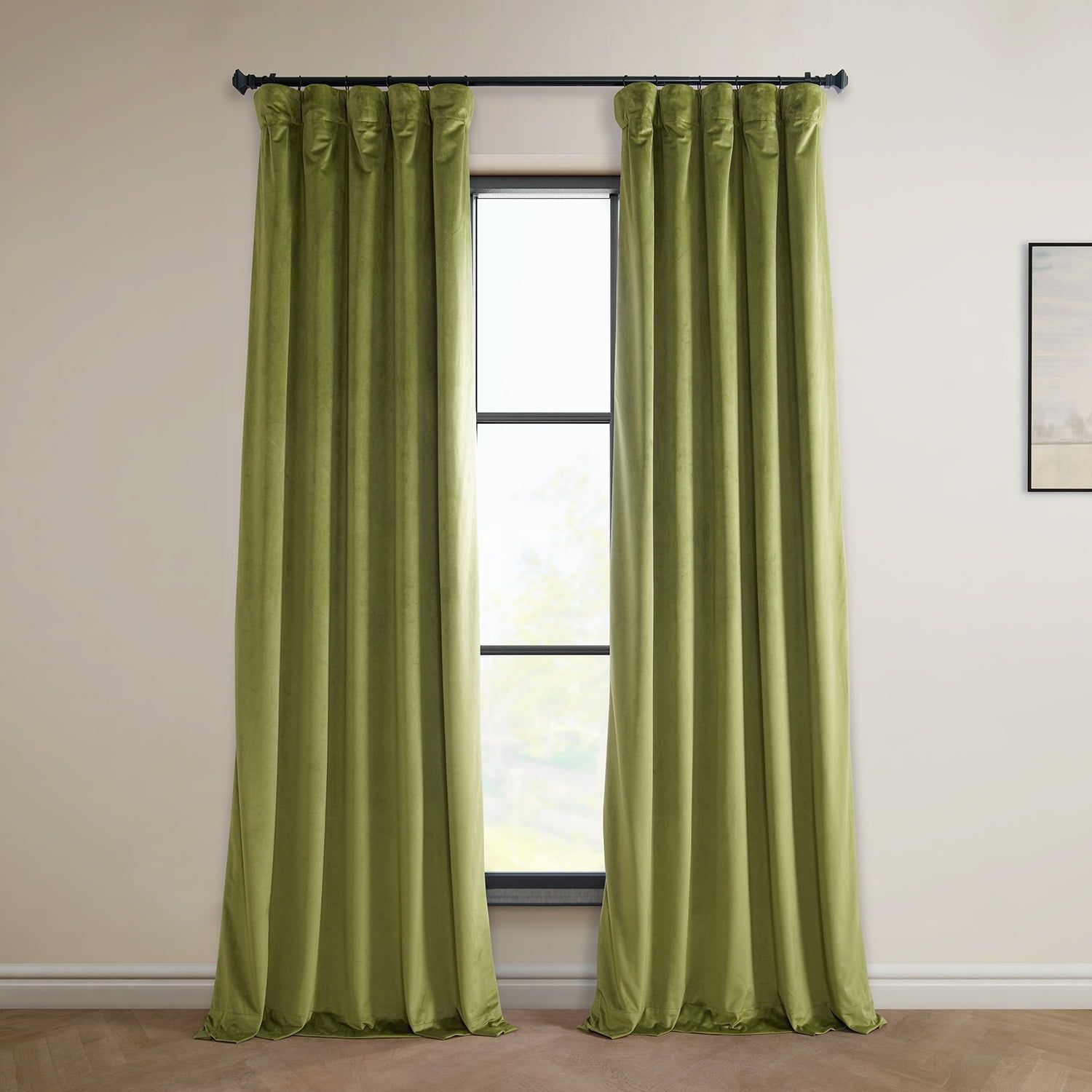 White Velvet Room-Darkening 96" Indoor Curtain Panel